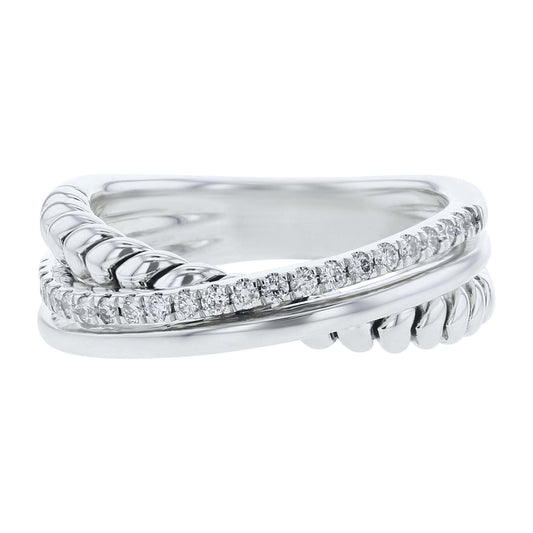 Silver Sloane Criss Cross Diamond Ring
