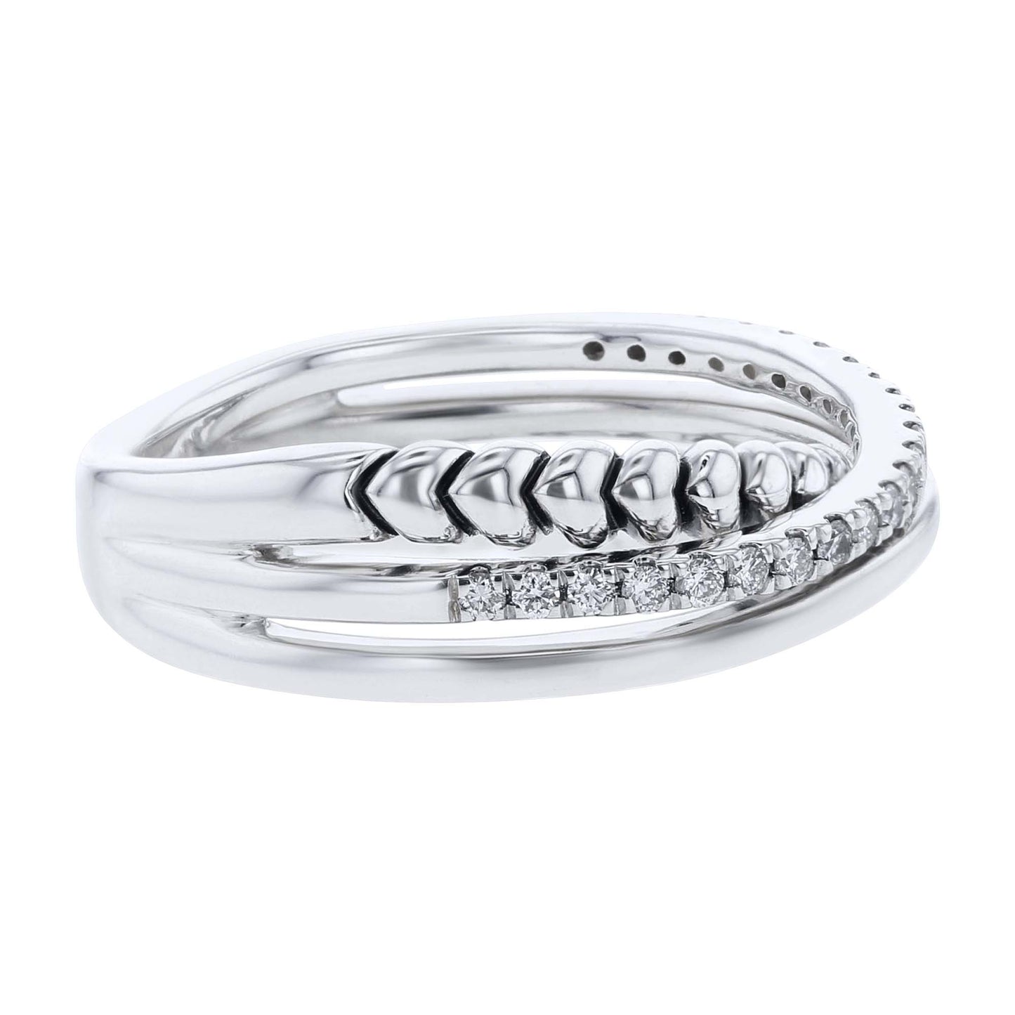 Silver Sloane Criss Cross Diamond Ring