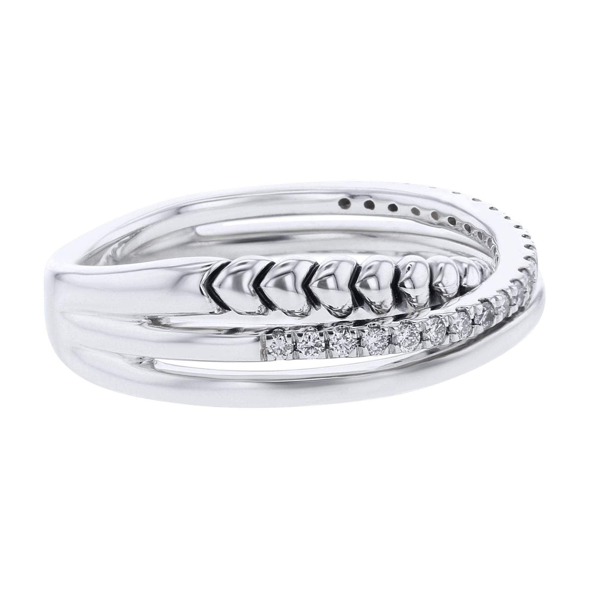 Silver Sloane Criss Cross Diamond Ring