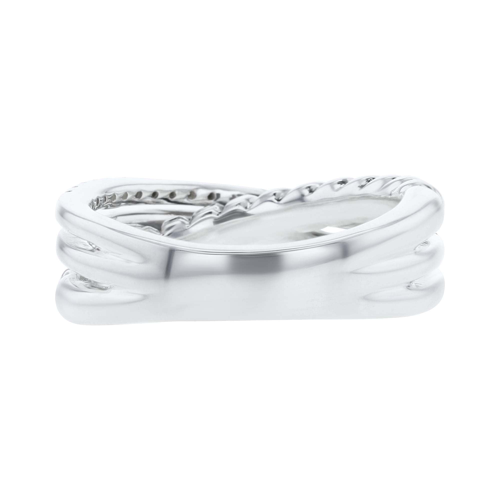 Silver Sloane Criss Cross Diamond Ring – Steven Singer Jewelers