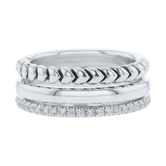 Silver Sloane Stacked Diamond Ring