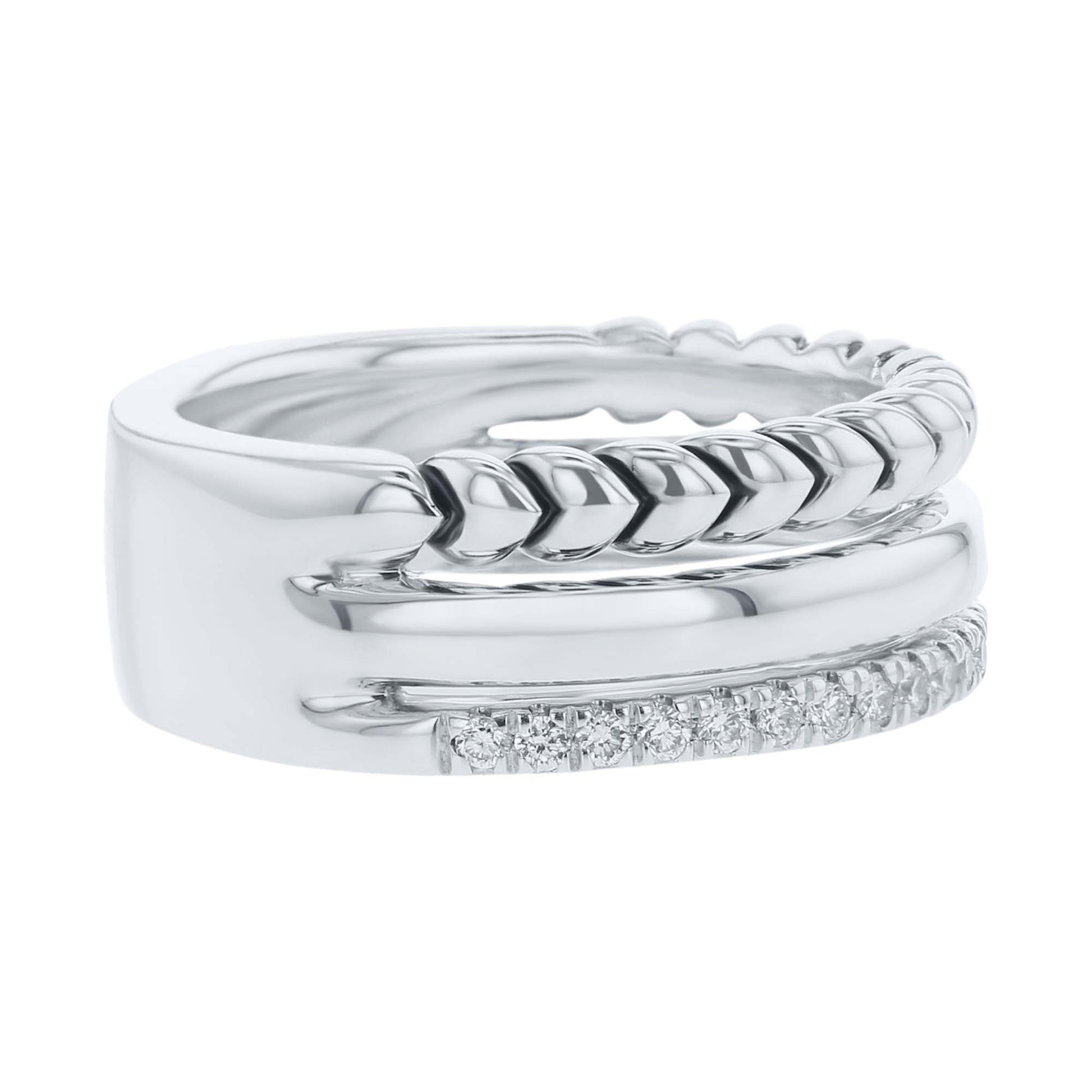 Silver Sloane Stacked Diamond Ring