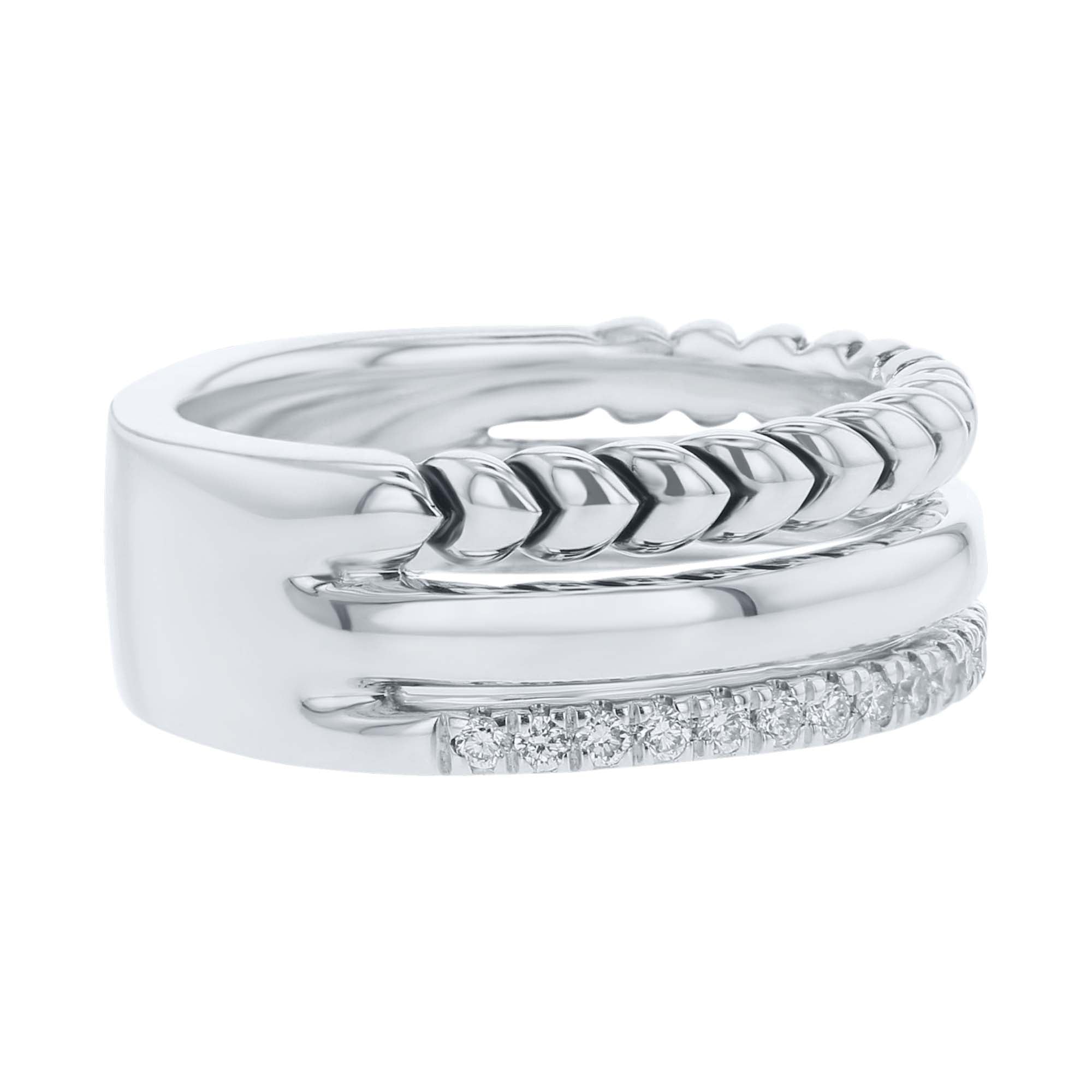 Silver Sloane Stacked Diamond Ring – Steven Singer Jewelers