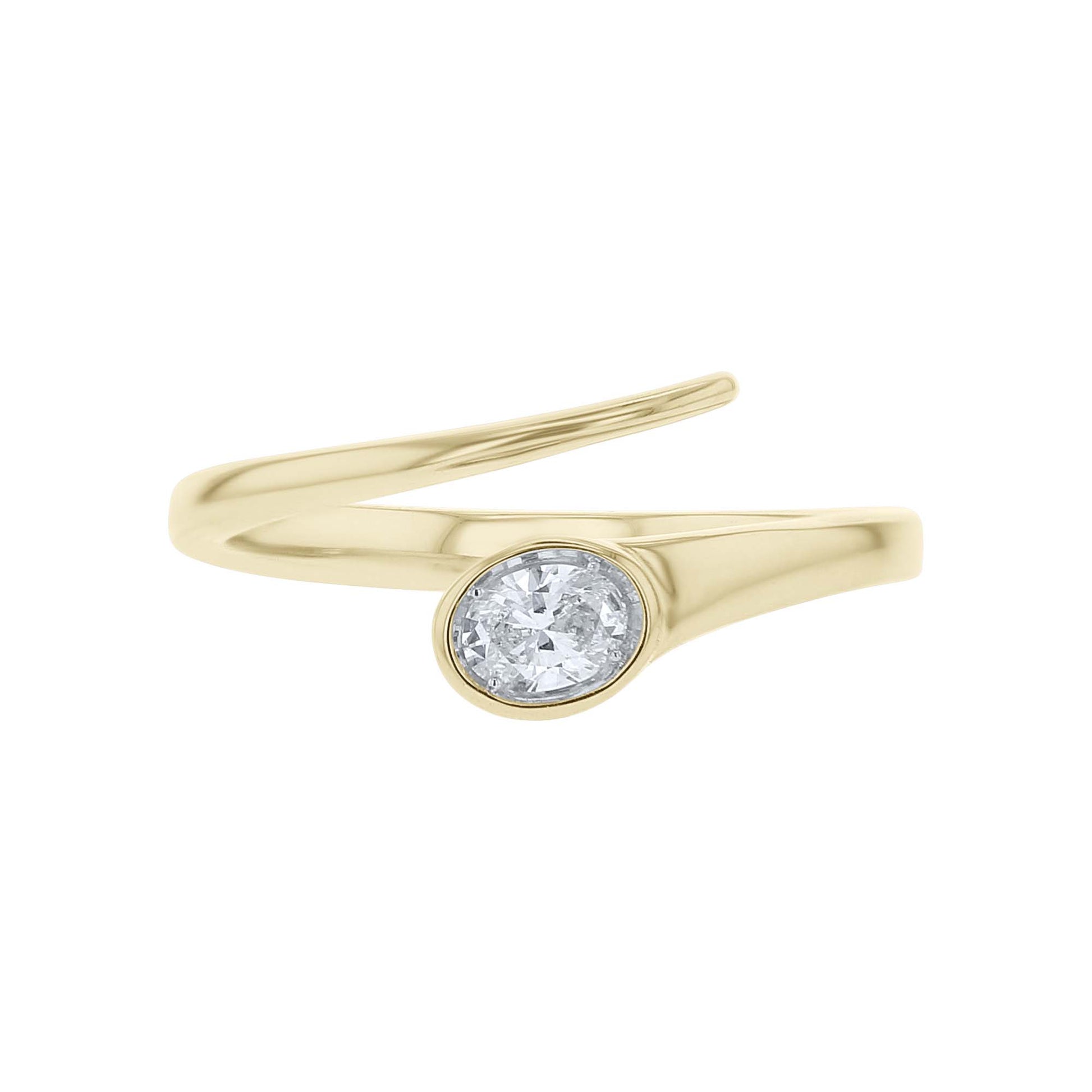 Galina Open Spiral Bezel Diamond Ring