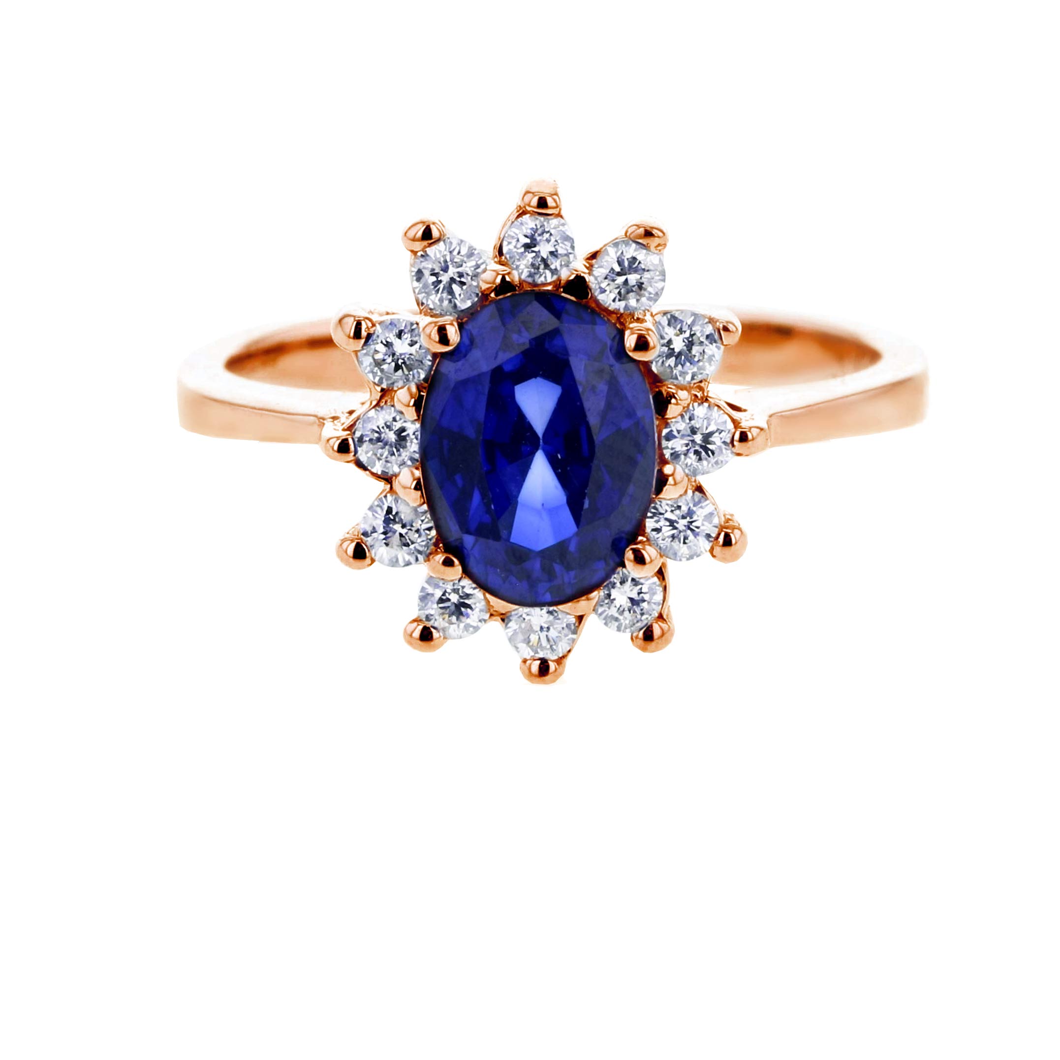 Princess Sapphire and  Diamond Ring