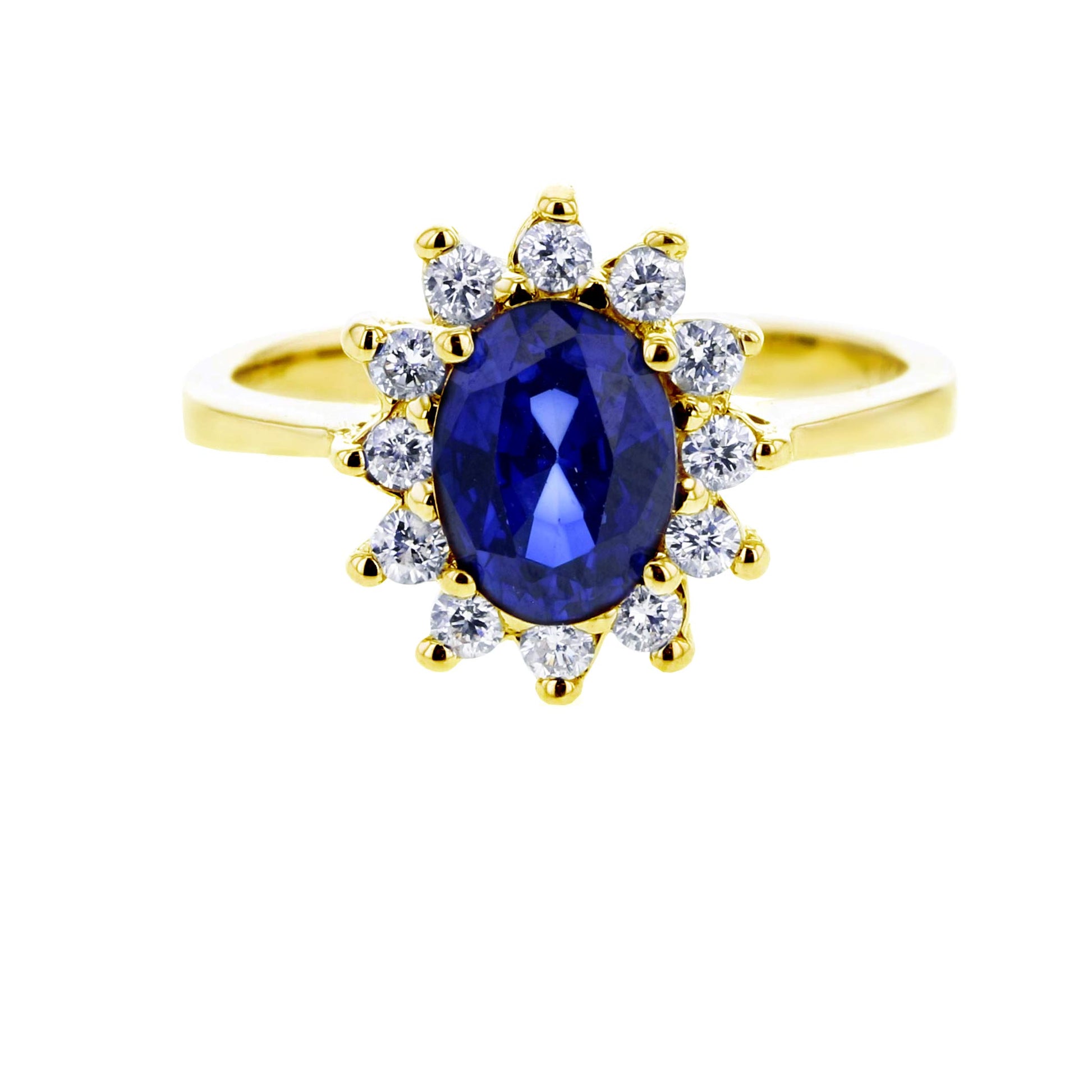 Princess Sapphire and  Diamond Ring