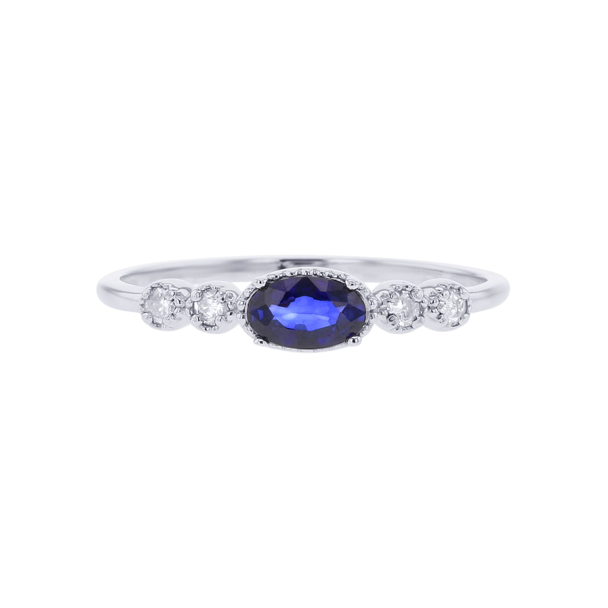 Simply Royal Sapphire and Diamond Ring
