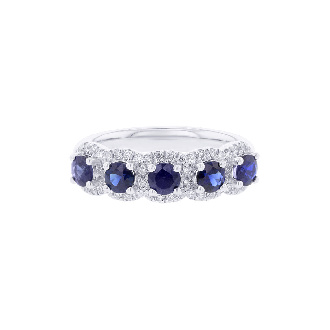 Lola Sapphire and Diamond 5 Stone Ring