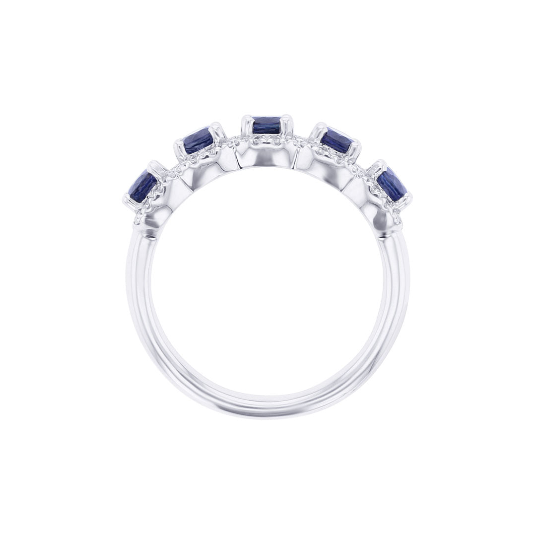 Lola Sapphire and Diamond 5 Stone Ring