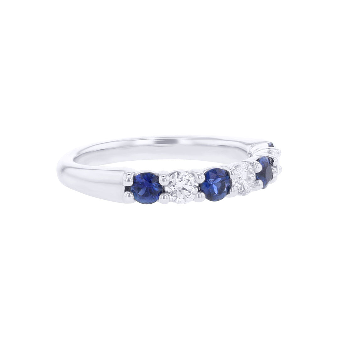 Jasmine Blue Sapphire and Diamond Wedding Ring