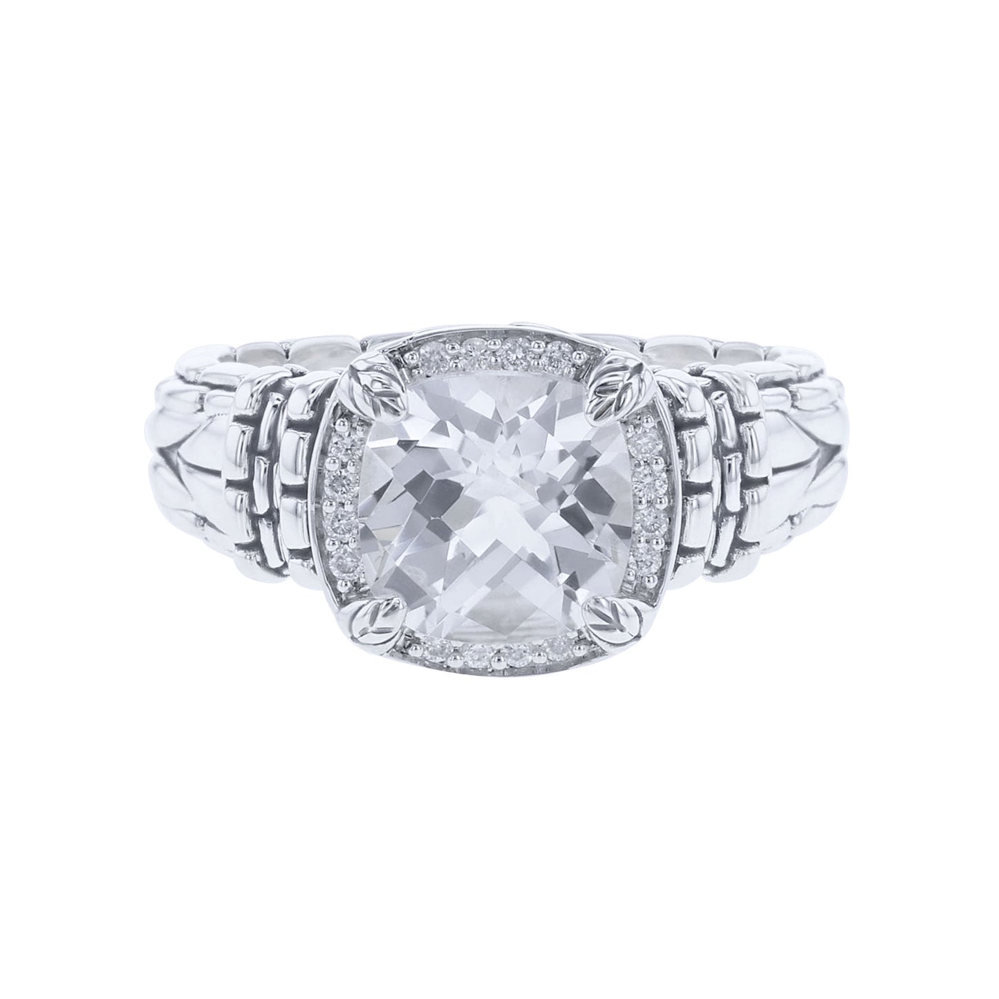Silver Meera White Topaz & Diamond Ring
