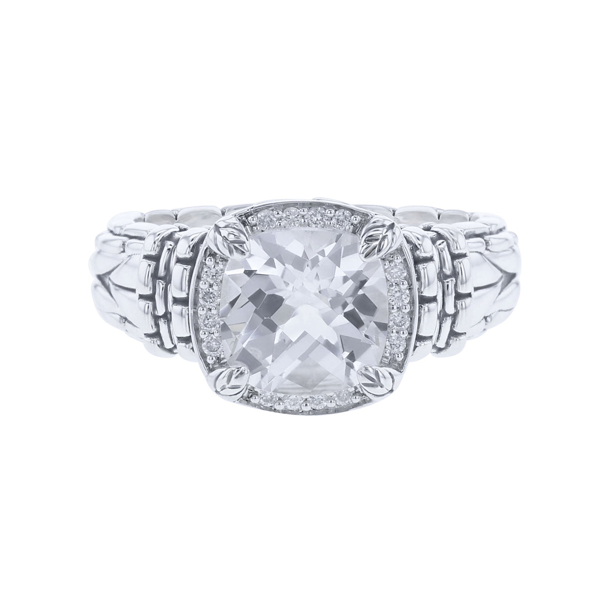 Silver Meera White Topaz & Diamond Ring