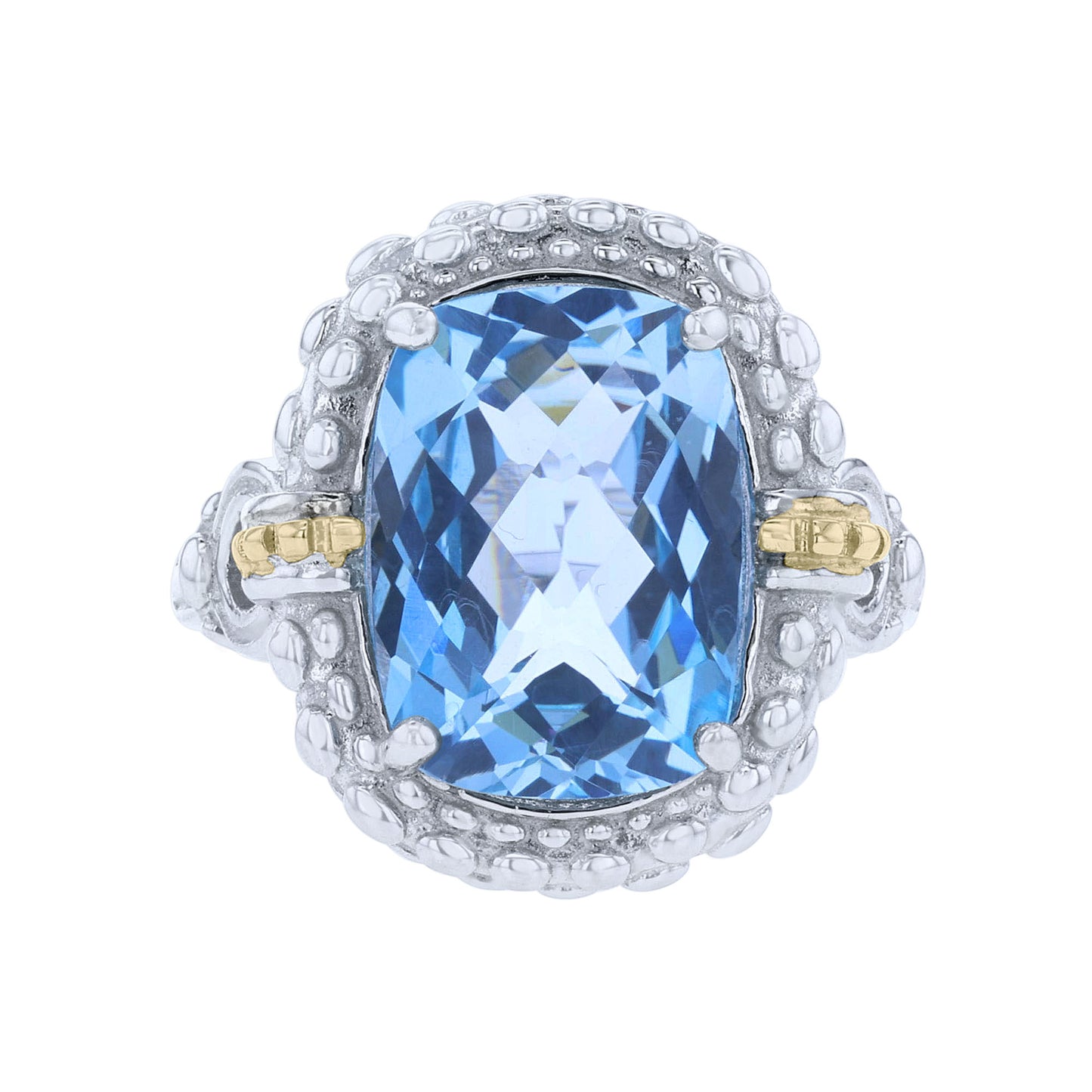 blue topaz silver ring front view