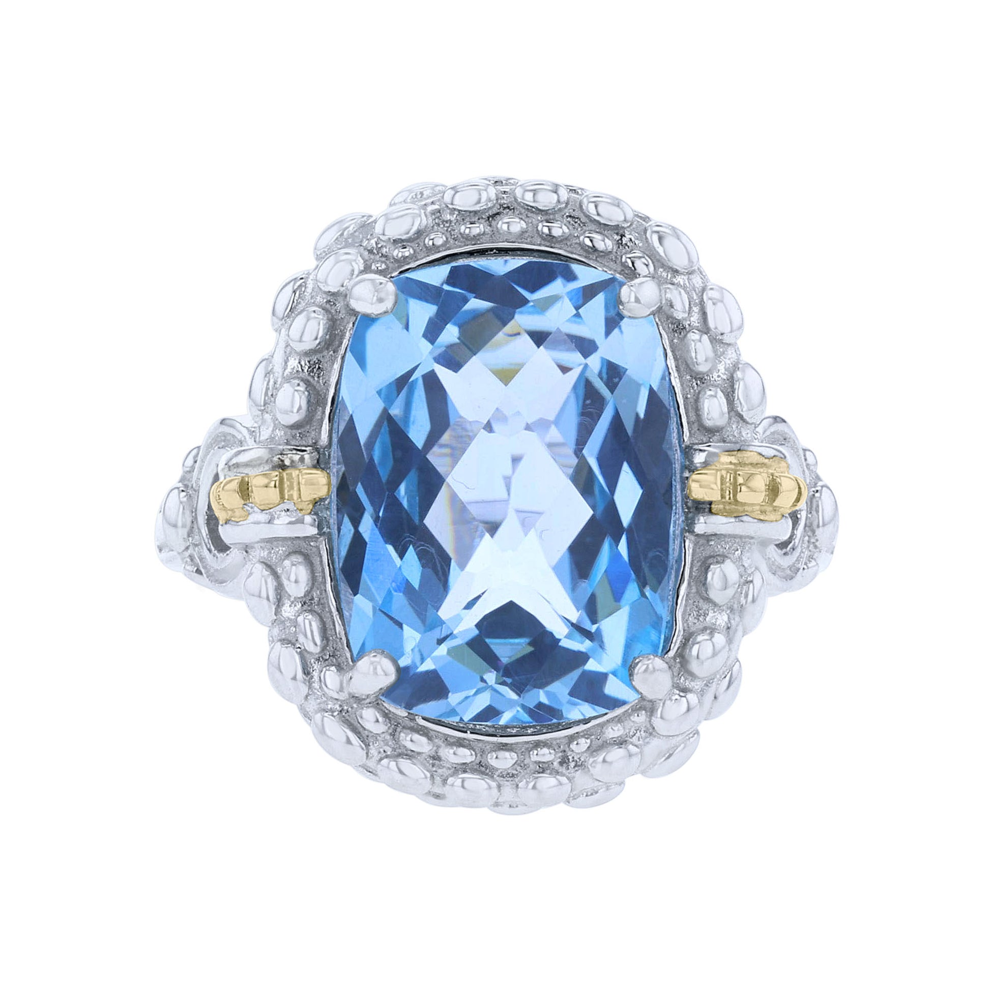 blue topaz silver ring front view