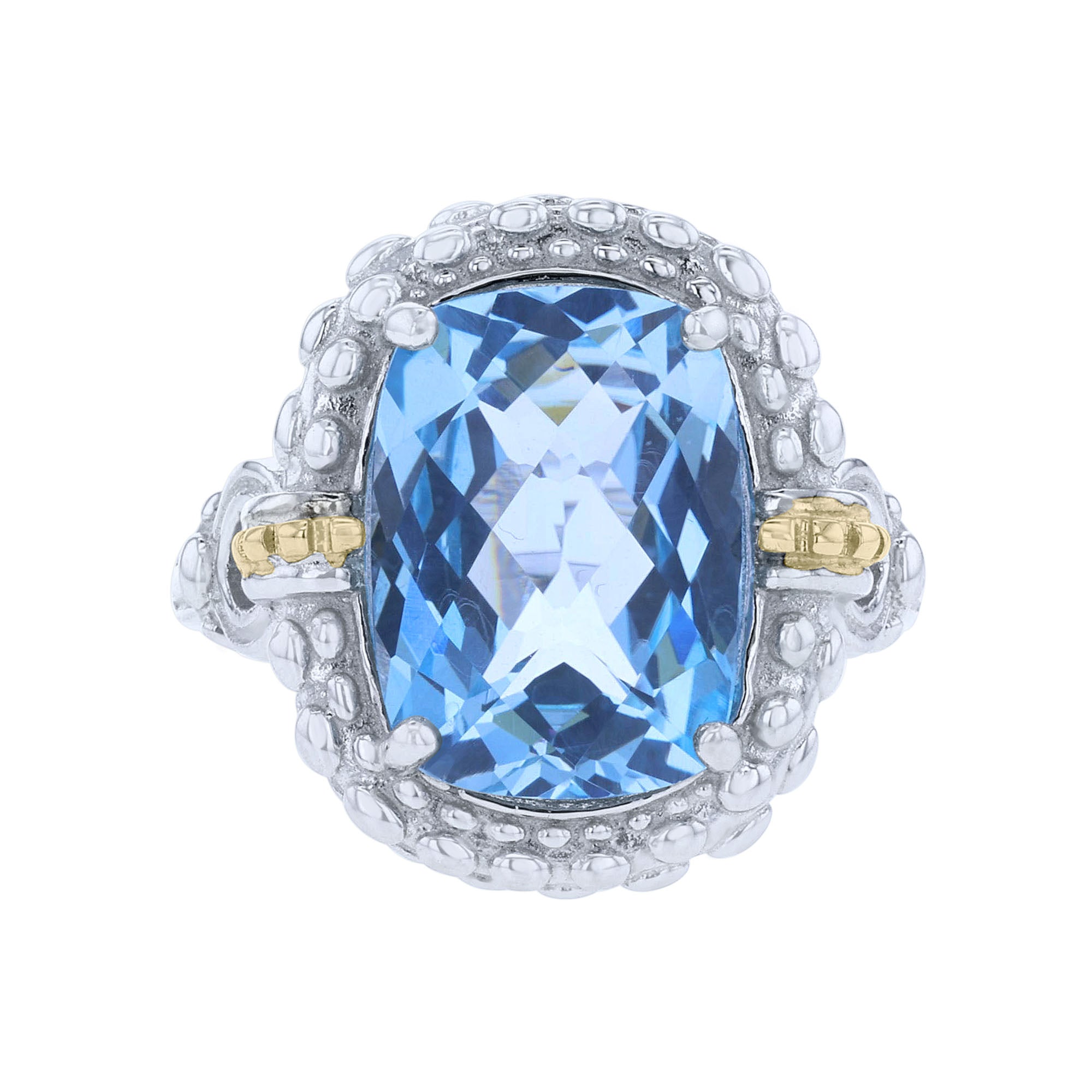 blue topaz silver ring front view