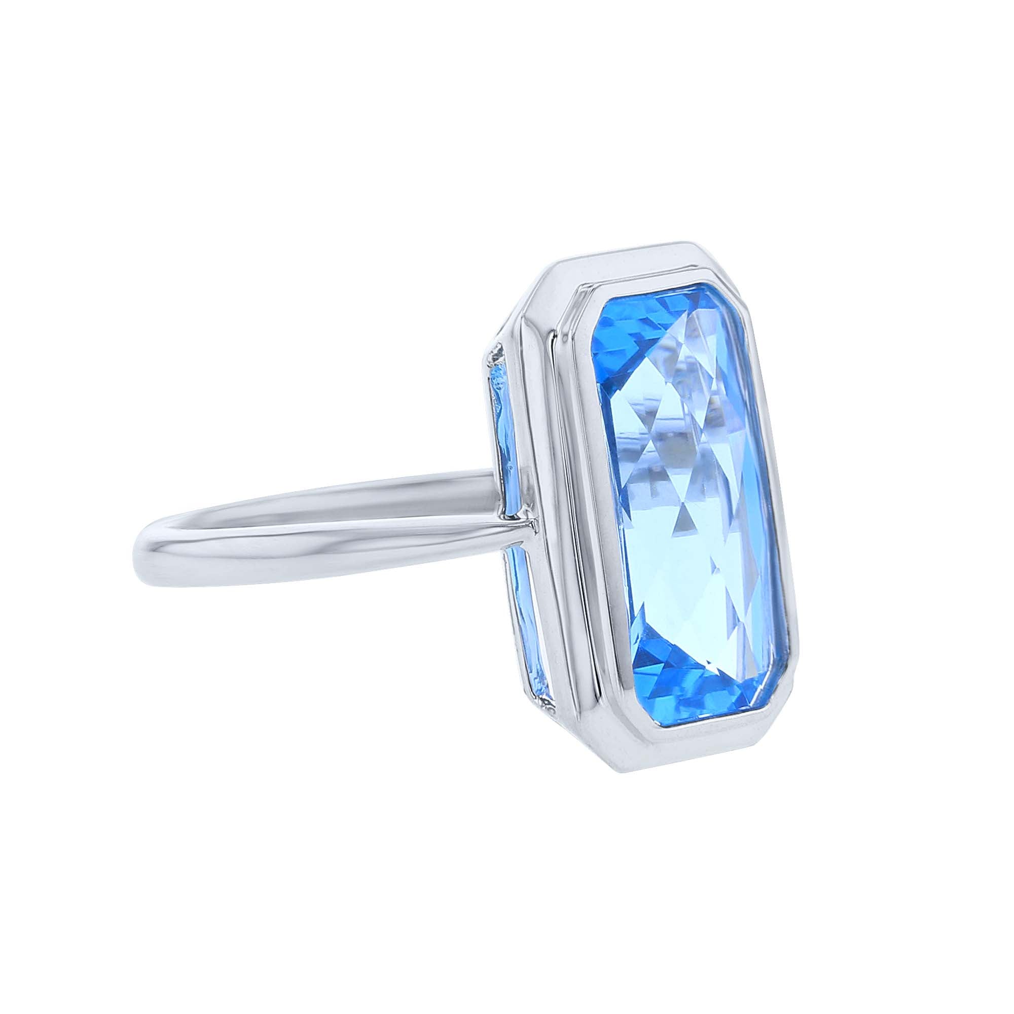 Hera Blue Topaz Bezel Ring