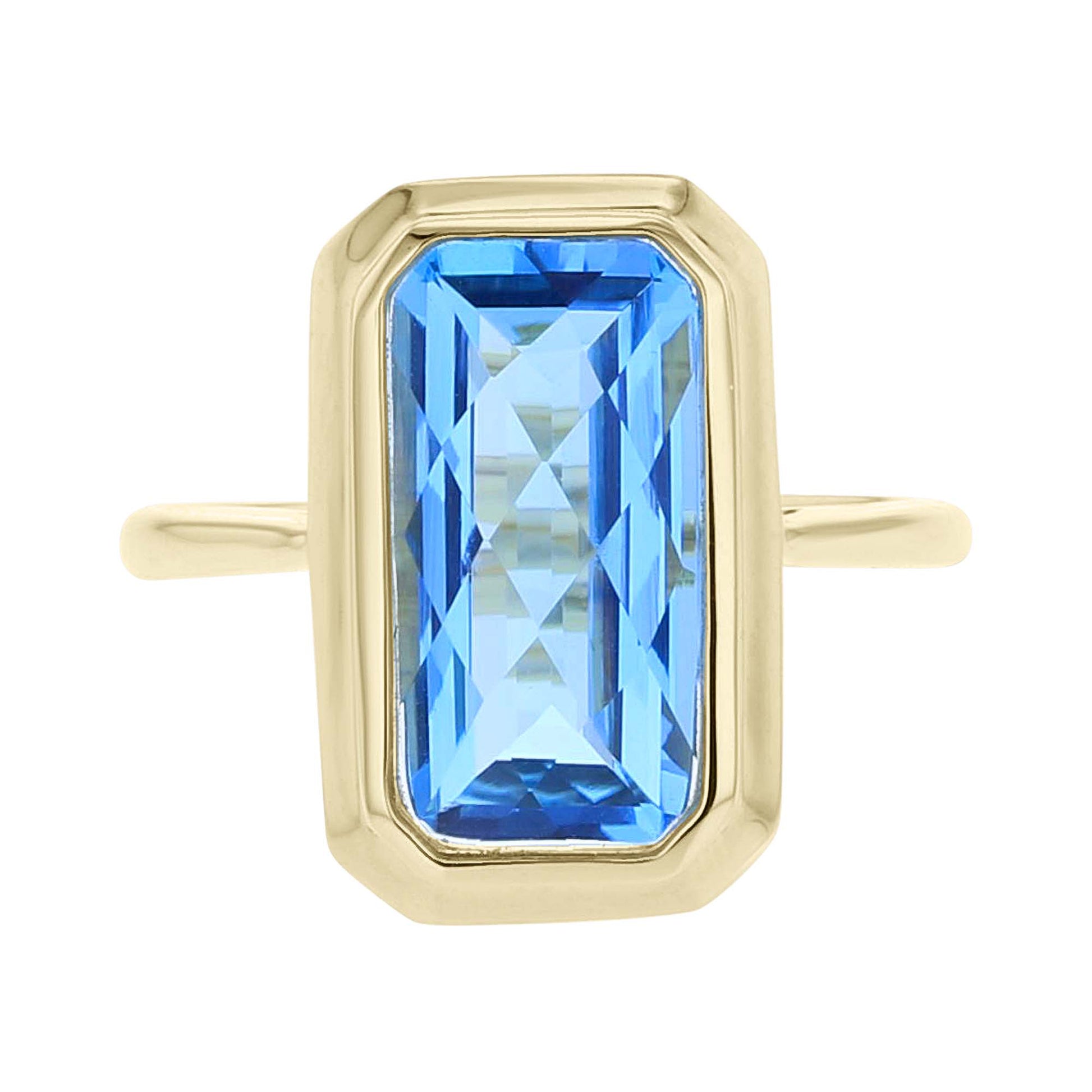 Hera Blue Topaz Bezel Ring