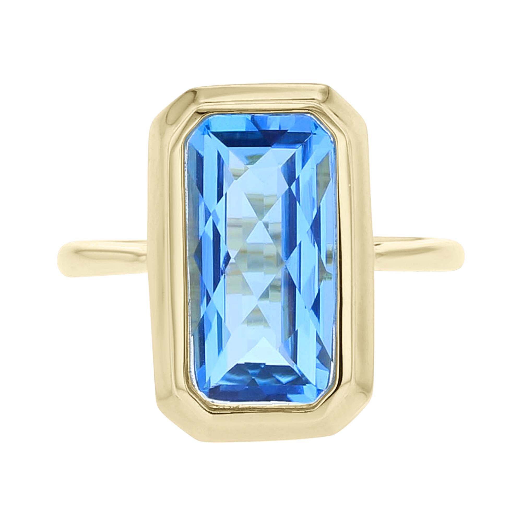 Hera Blue Topaz Bezel Ring