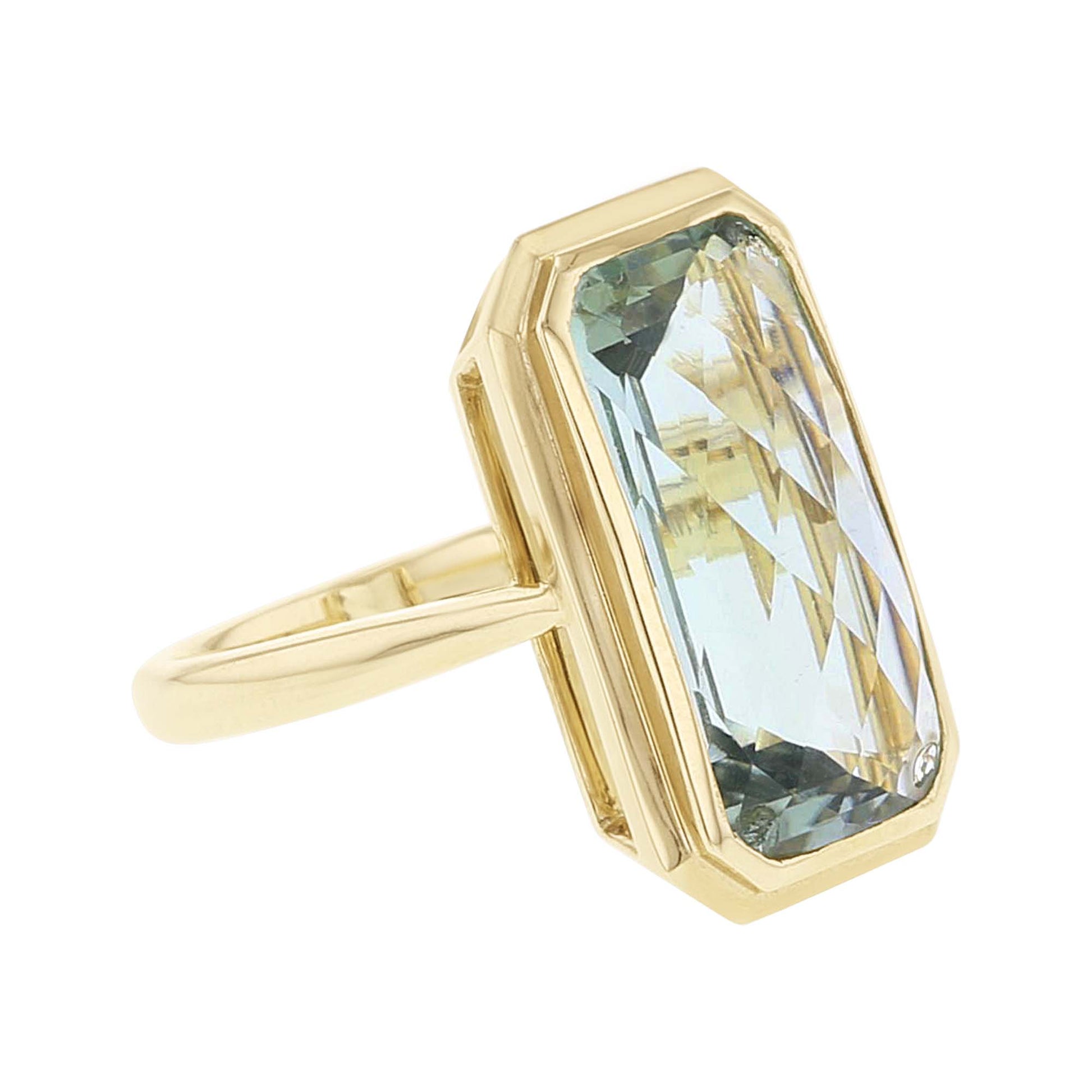 Danu Green Amethyst Bezel Ring