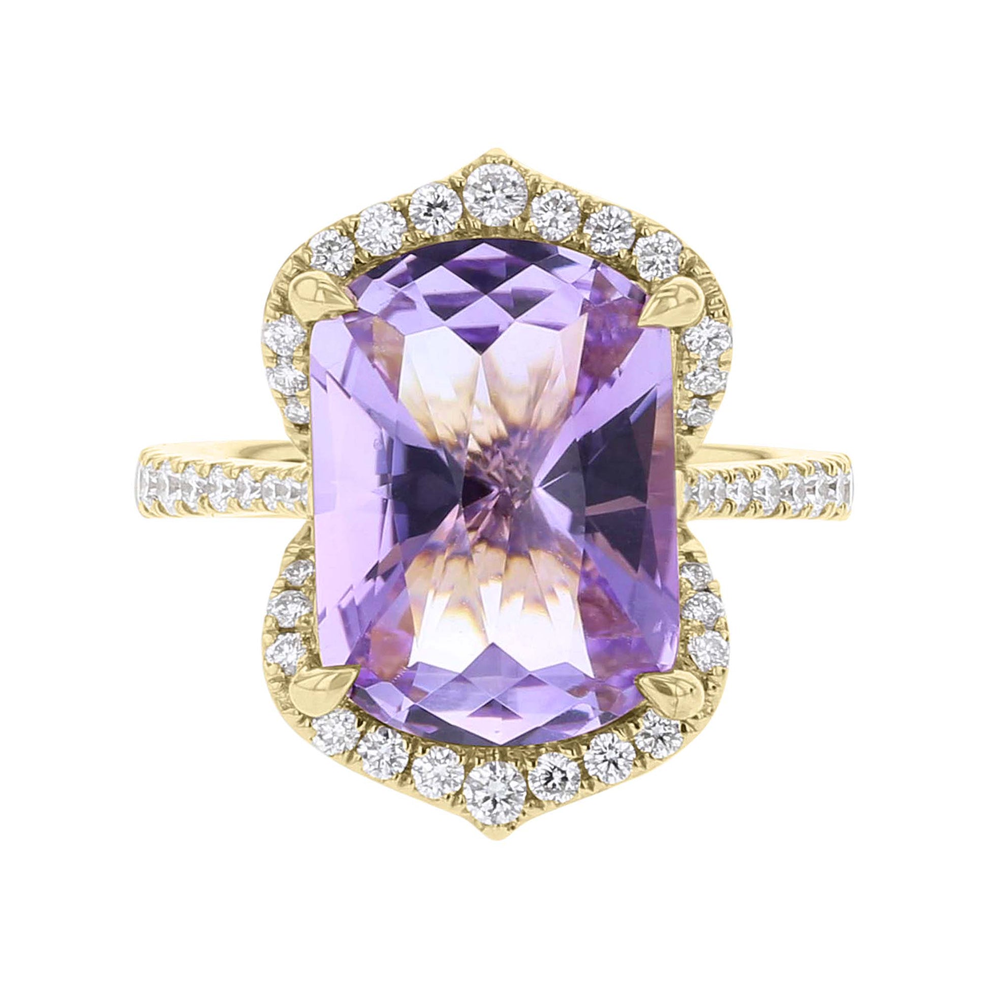 Rhea Amethyst & Diamond Claw Set Ring