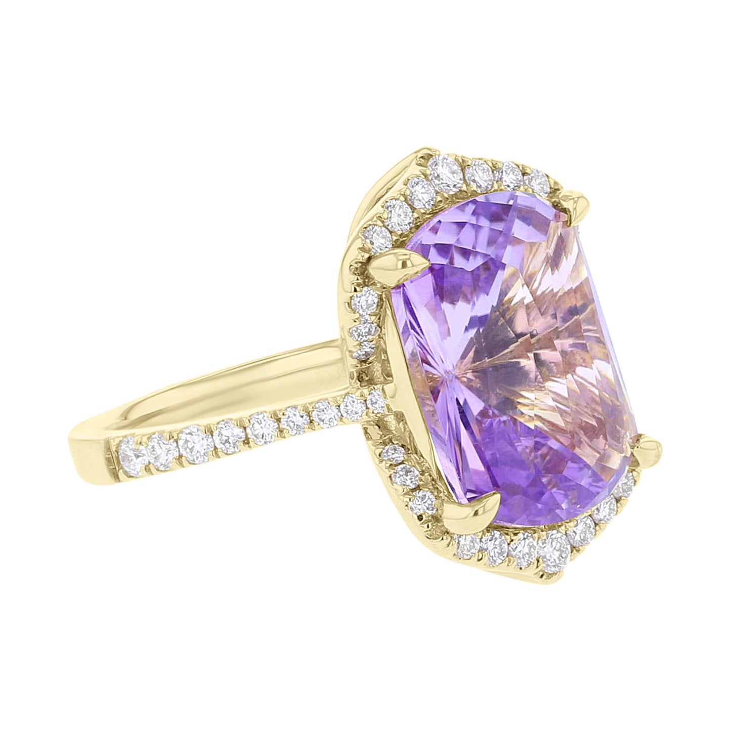 Rhea Amethyst & Diamond Claw Set Ring