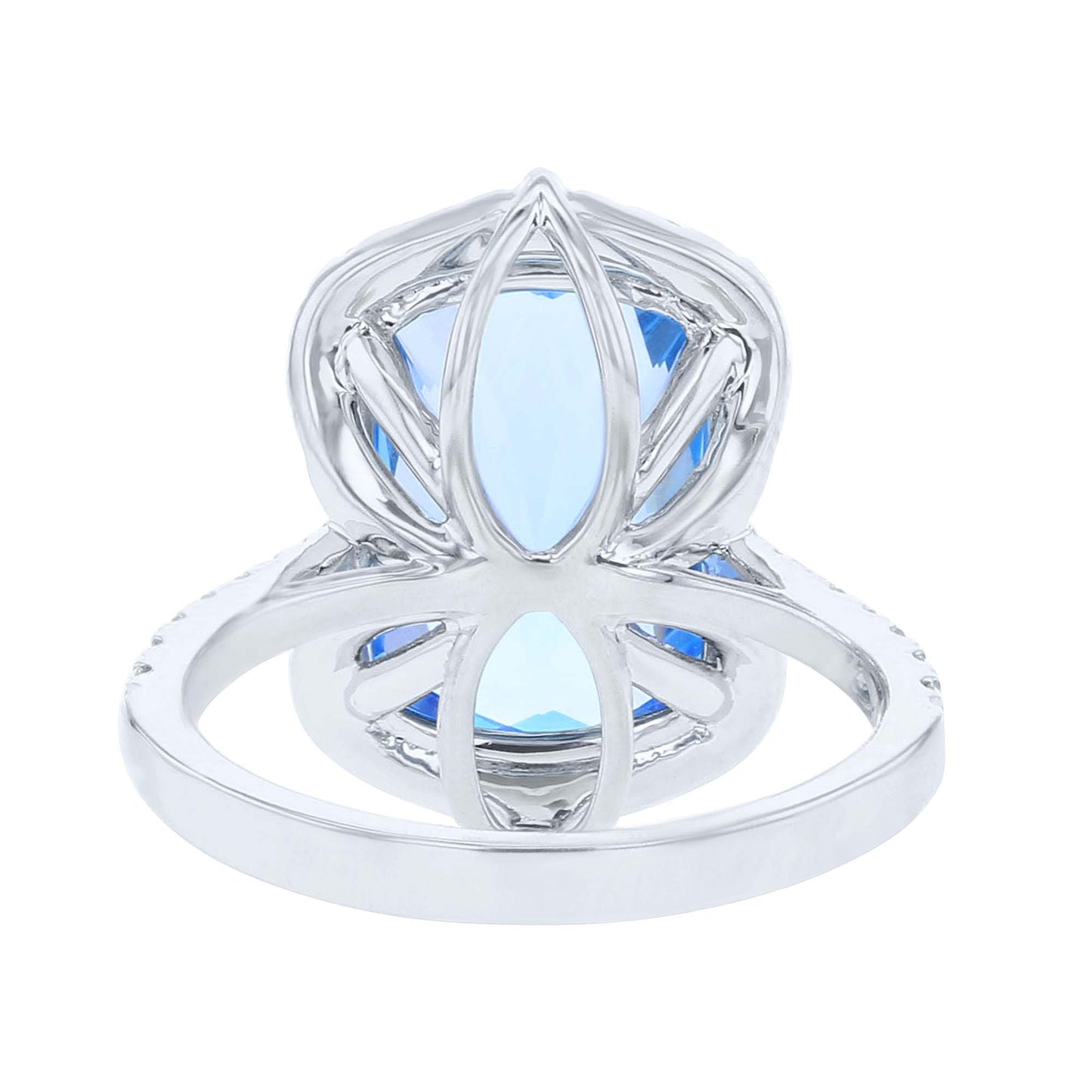 Cybele Blue Topaz & Diamond Claw Set Ring