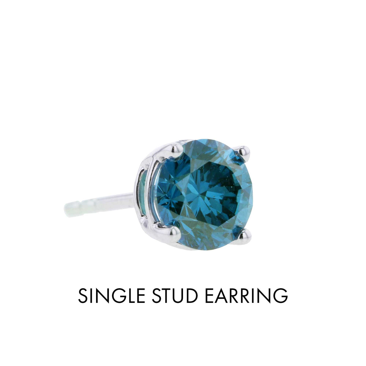 Sky Blue Diamond Stud Earrings 1/4ctw