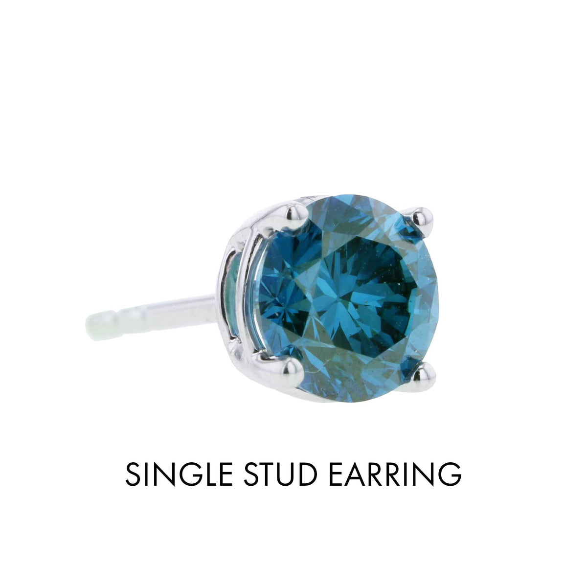 Sky Blue Diamond Stud Earrings 1ctw