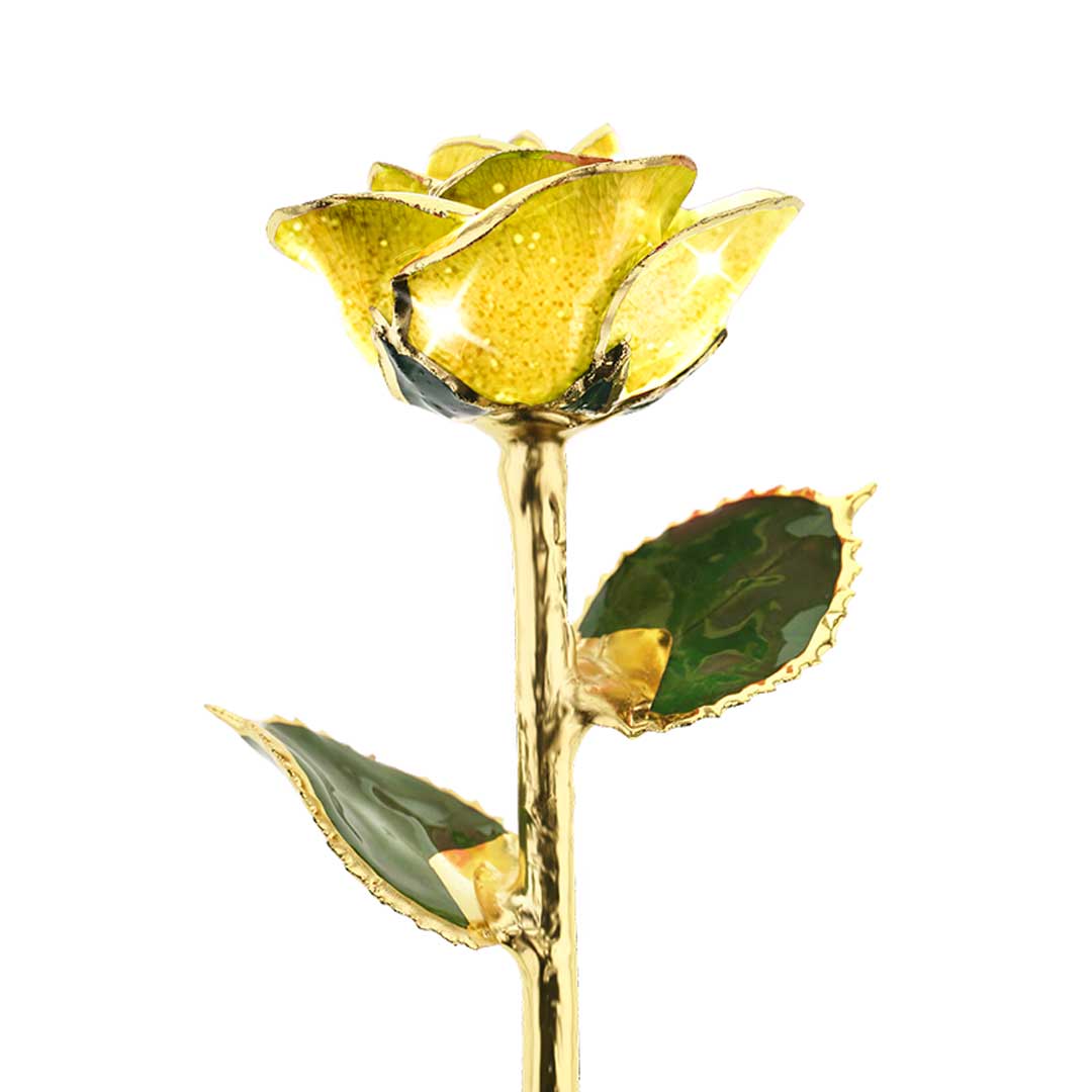 Sunshine Yellow 24kt Gold Dipped Rose