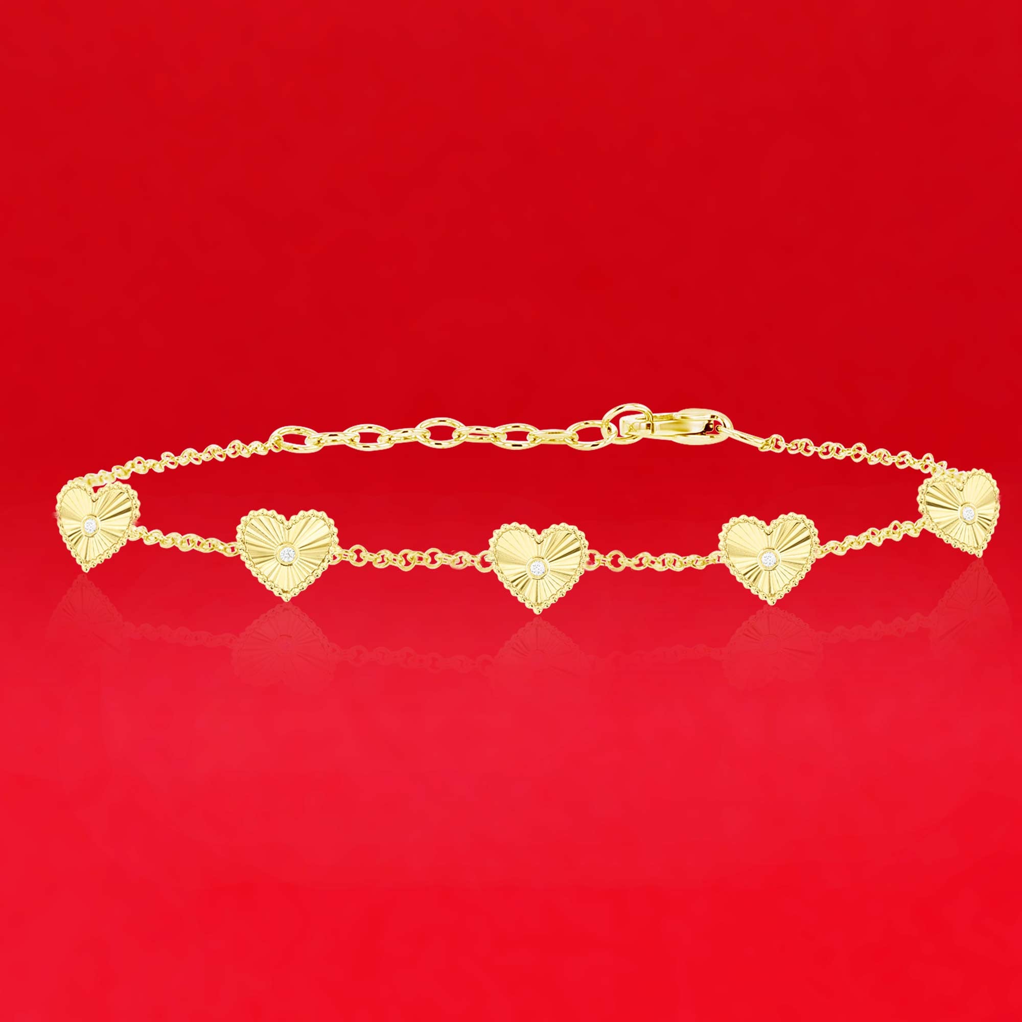 Frilled Heart Diamond Bracelet