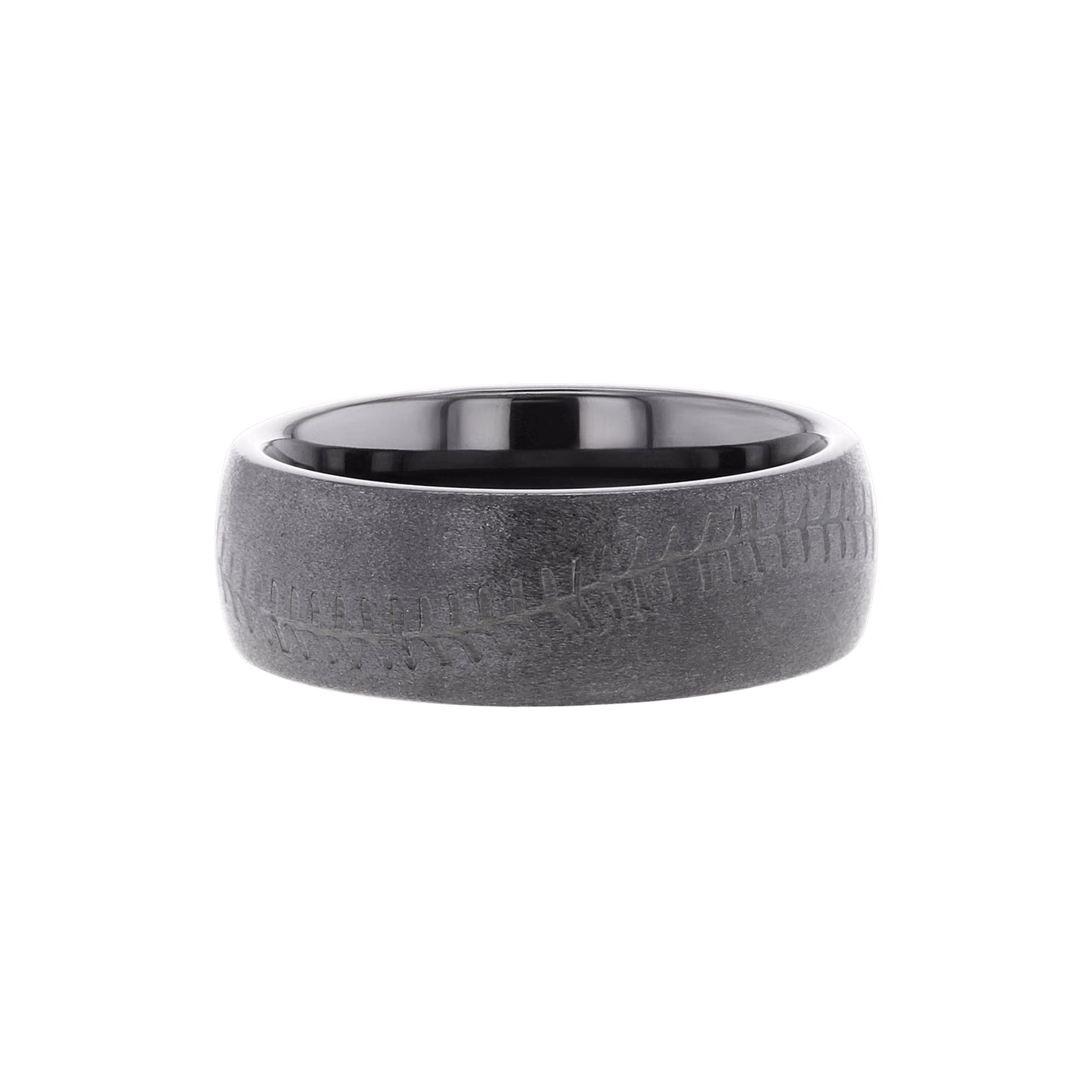 Babe Baseball Black Ceramic 8mm Wedding Ring