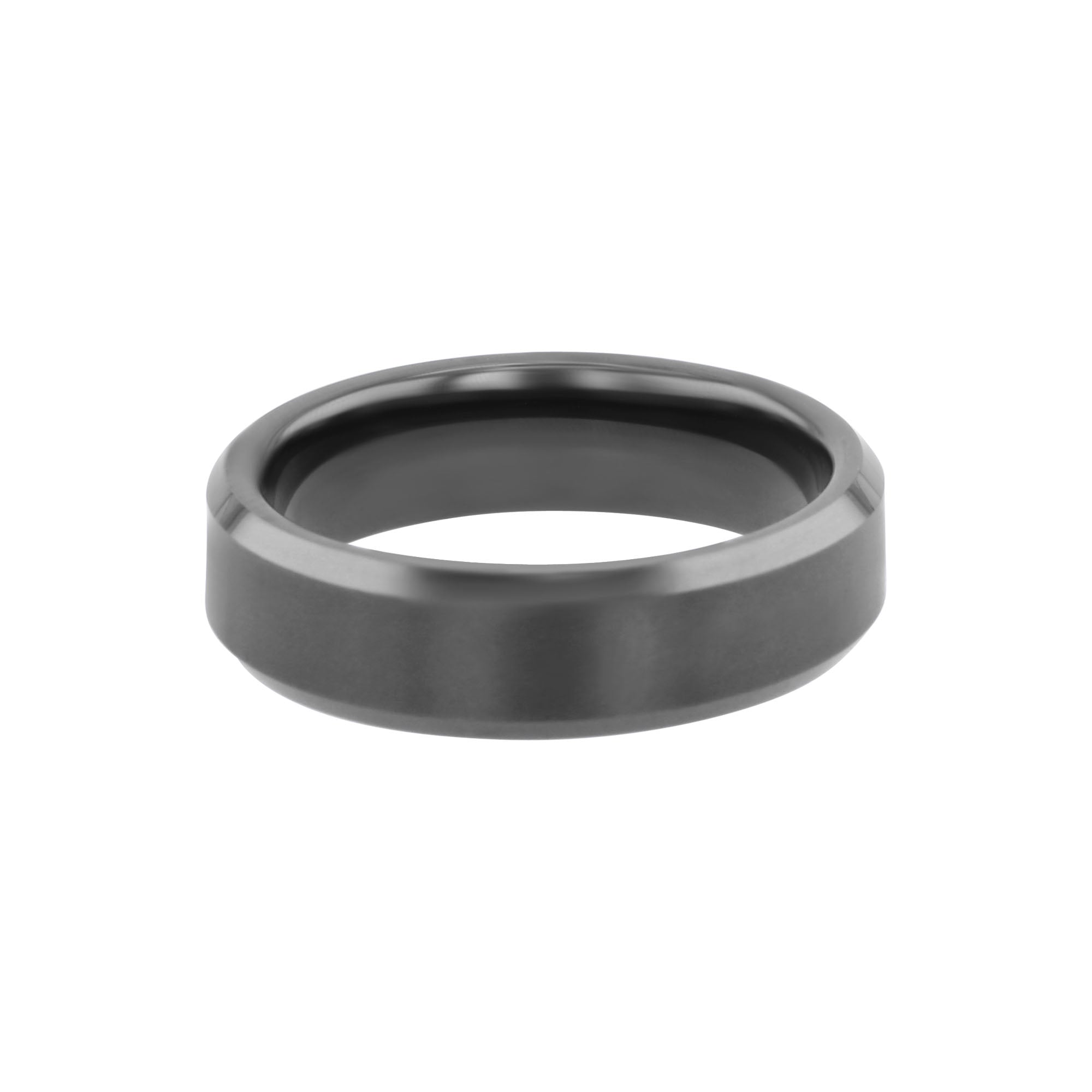 Fraser Black Ceramic Beveled Wedding Ring - 6mm – Steven Singer Jewelers