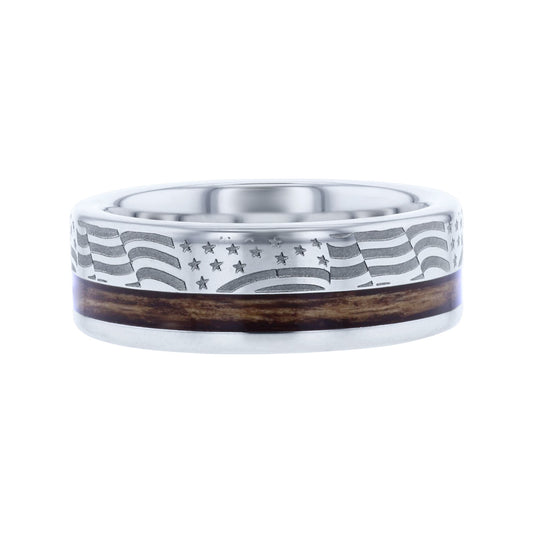 Old Glory Serinium & Wood Wedding Ring