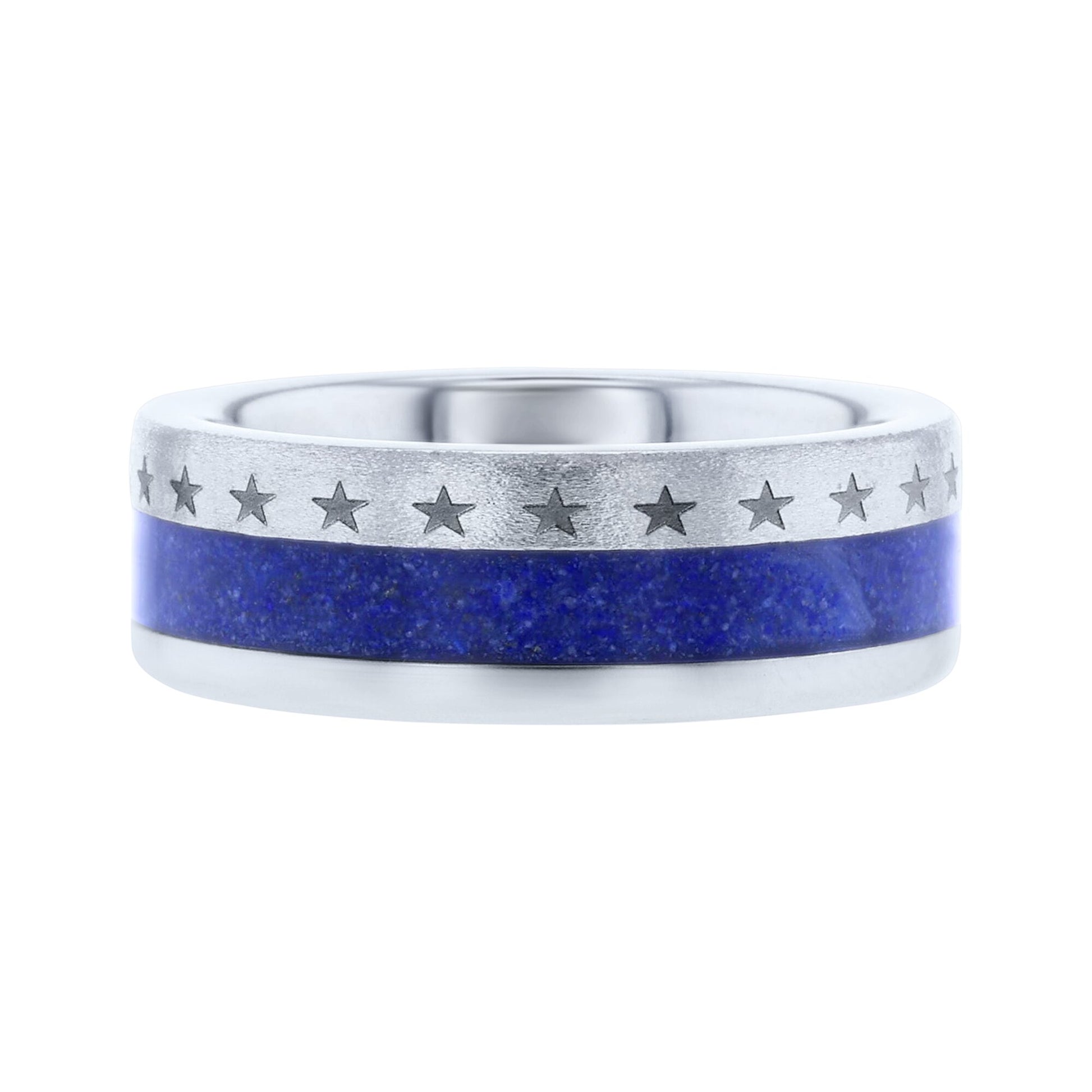 Stars and Stripes Serinium & Lapis Lazuli Wedding Ring