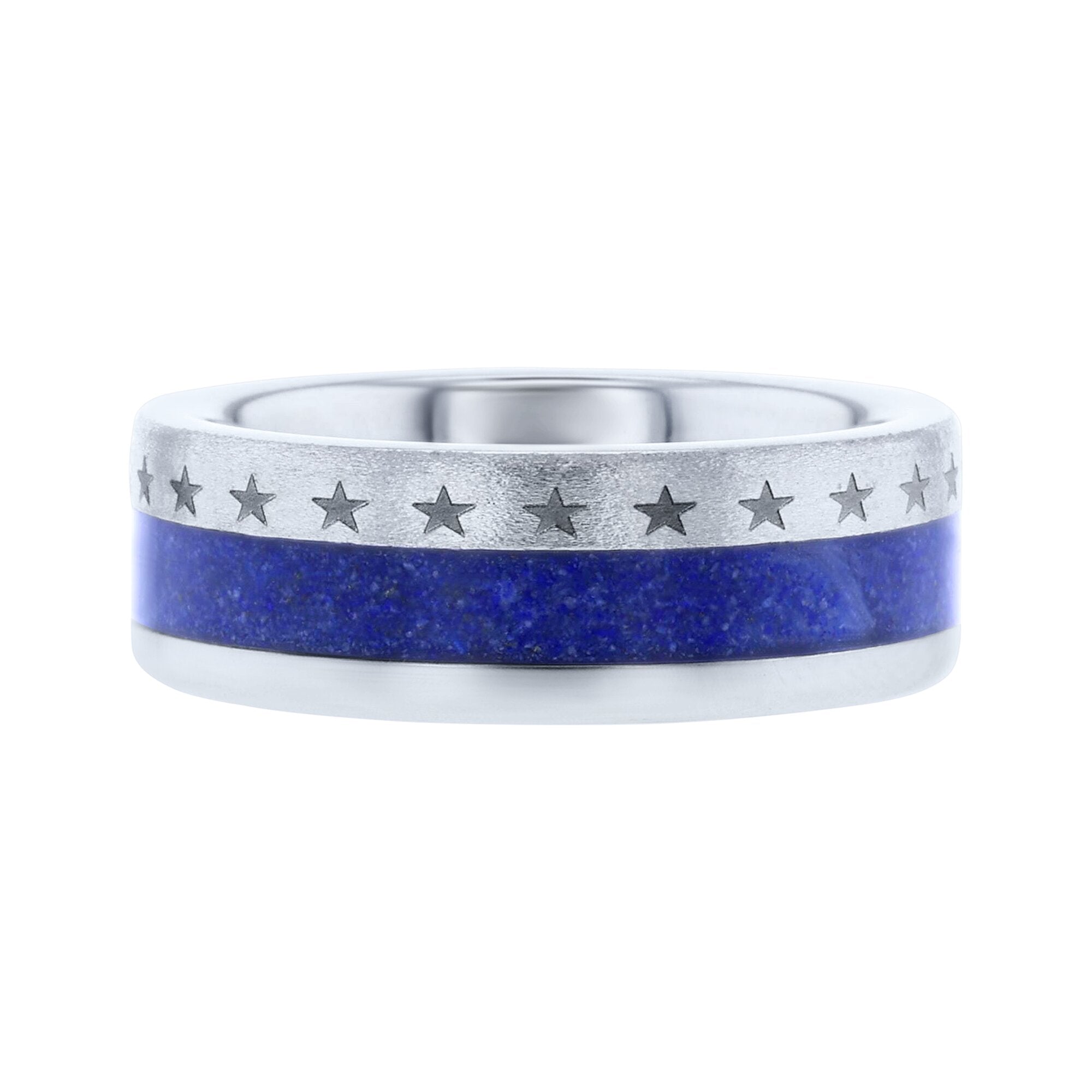 Stars and Stripes Serinium & Lapis Lazuli Wedding Ring