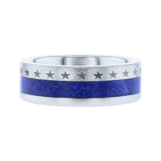 Stars and Stripes Serinium & Lapis Lazuli Wedding Ring