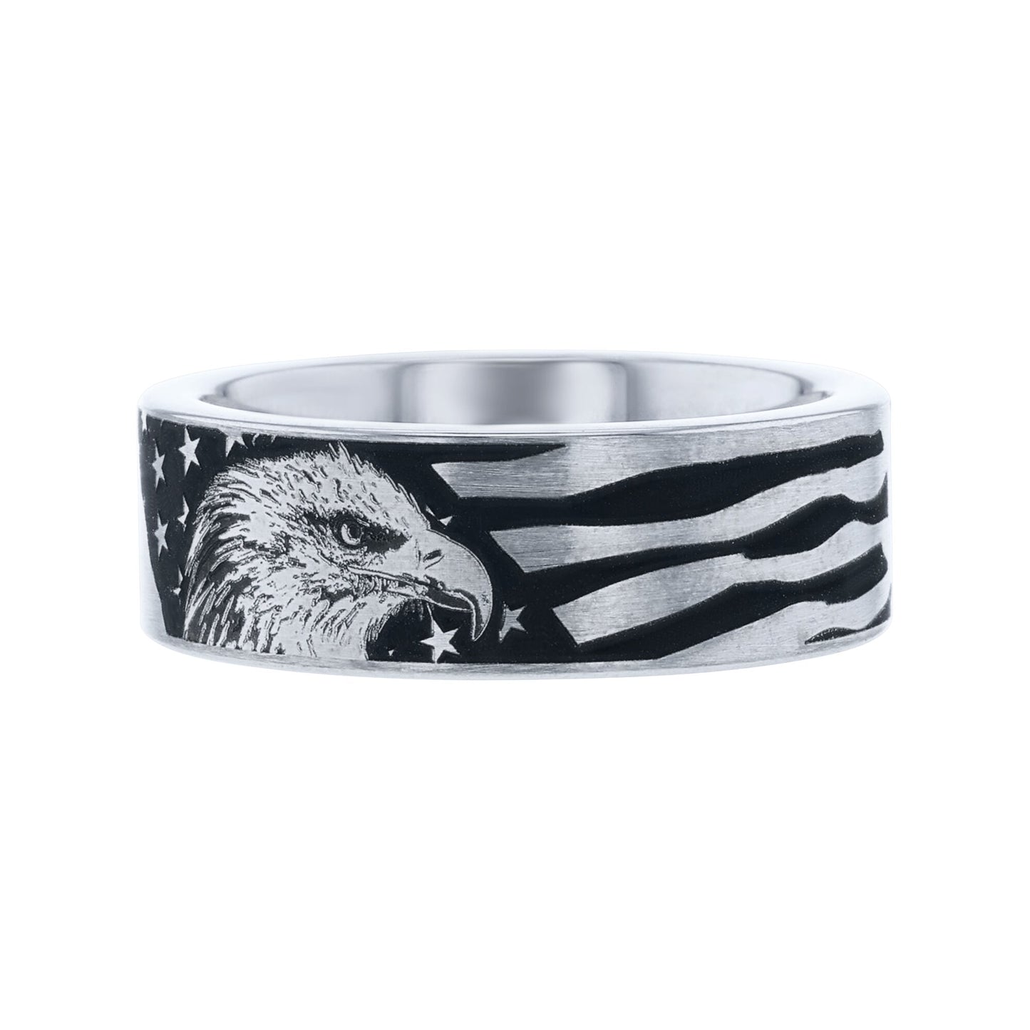 Flag and Eagle Tungsten Wedding Ring