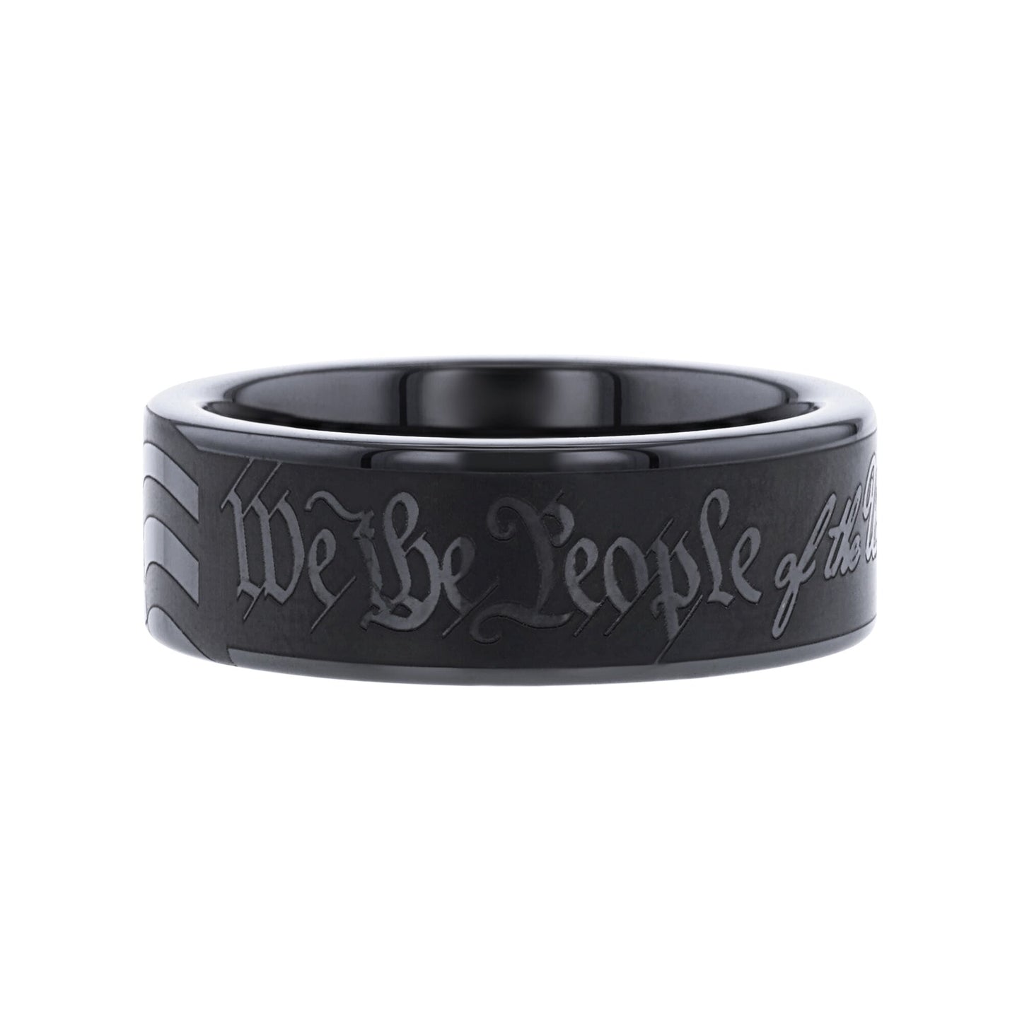 We the People Black Ceramic Wedding Ring