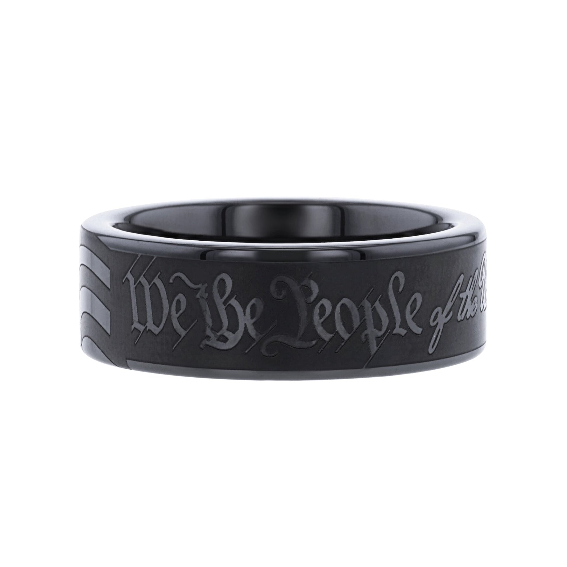 We the People Black Ceramic Wedding Ring