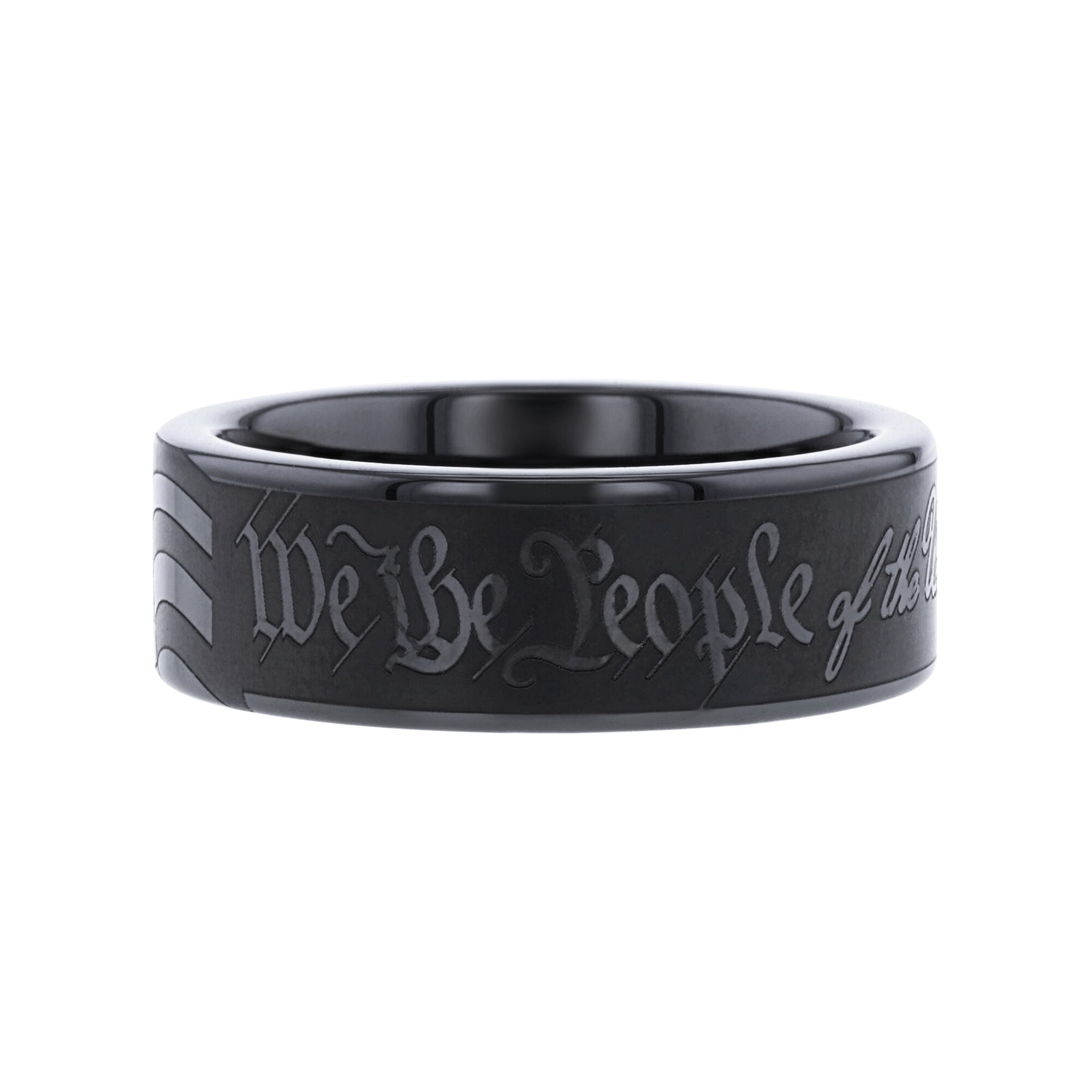 We the People Black Ceramic Wedding Ring
