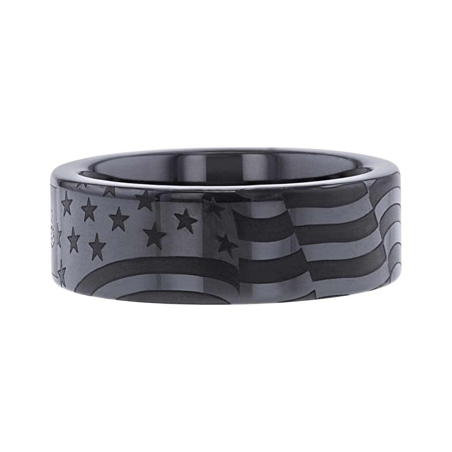 We the People Black Ceramic Wedding Ring