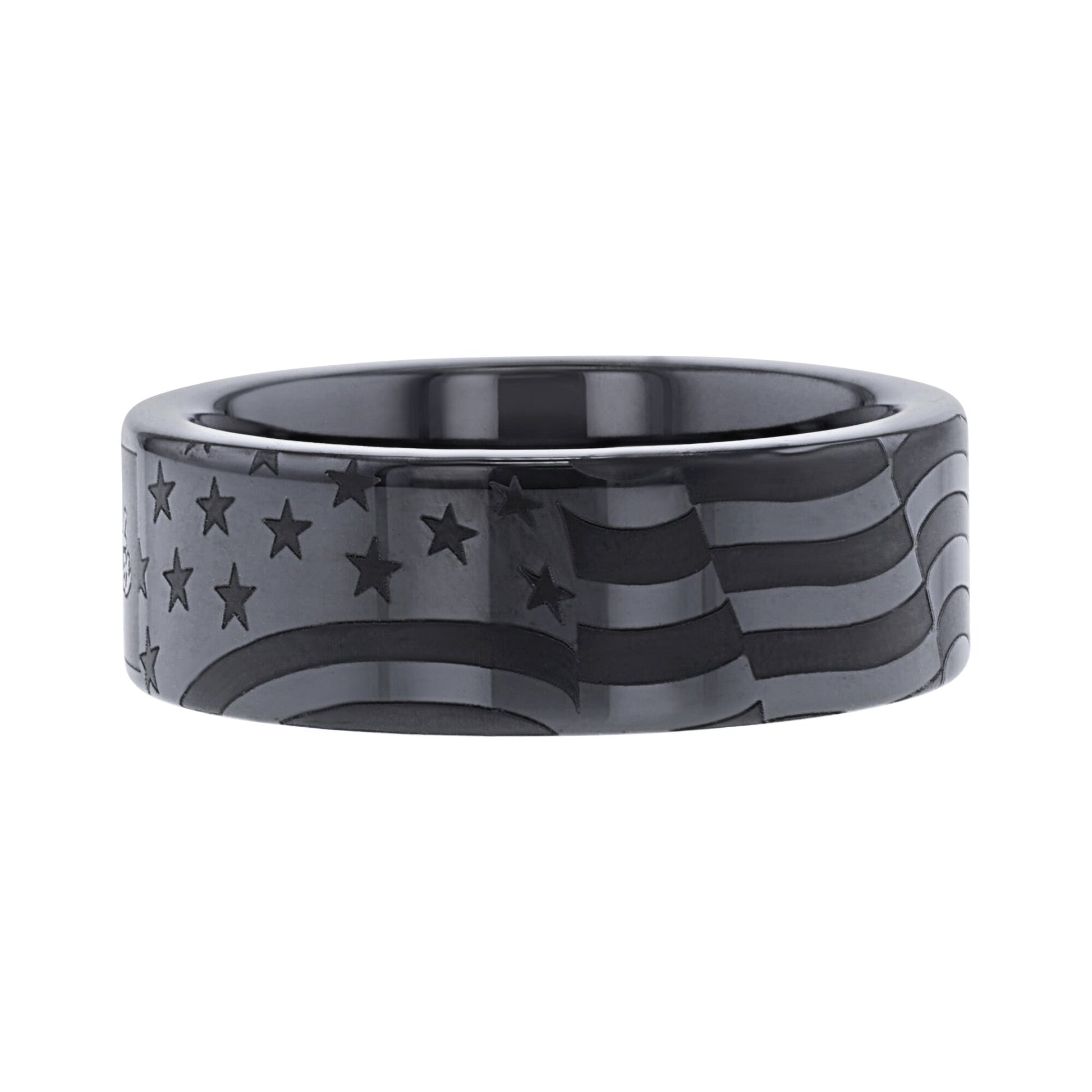 We the People Black Ceramic Wedding Ring