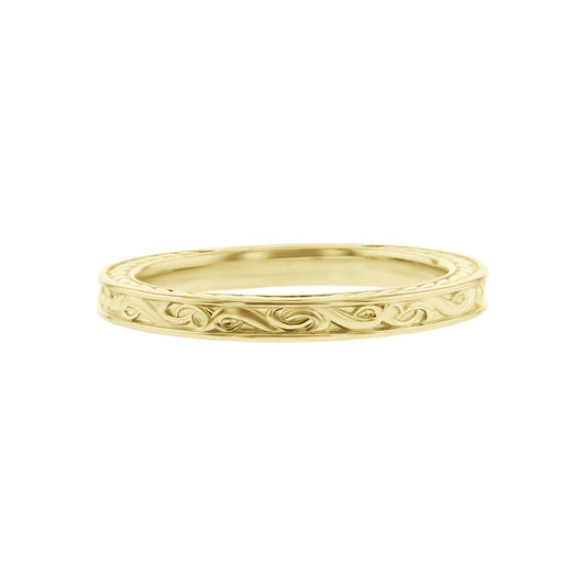 Althea Engraved Gold Wedding Ring