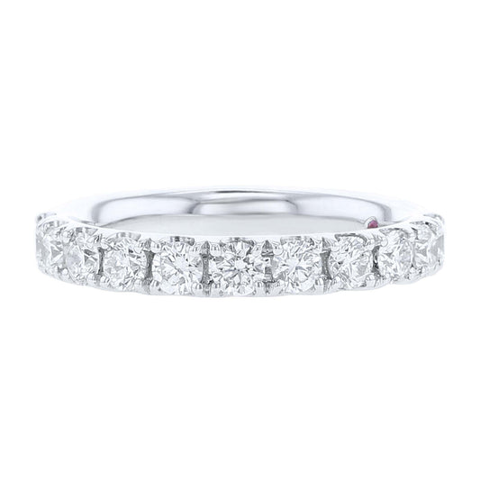 French Pave Love Story Diamond Wedding Ring 3/4ct