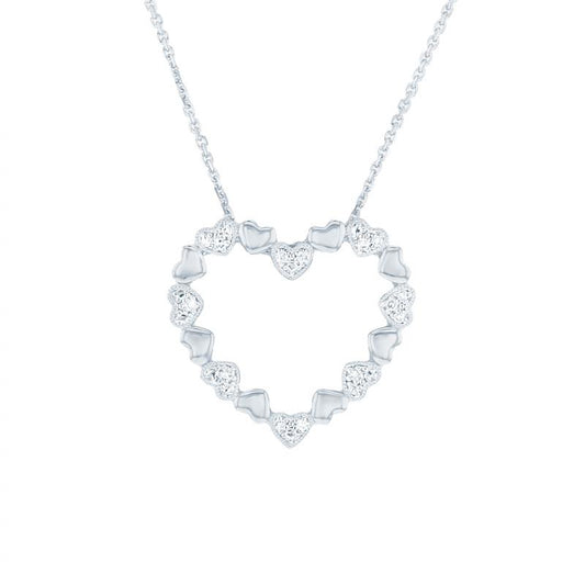Silver Smitten Diamond Heart Necklace