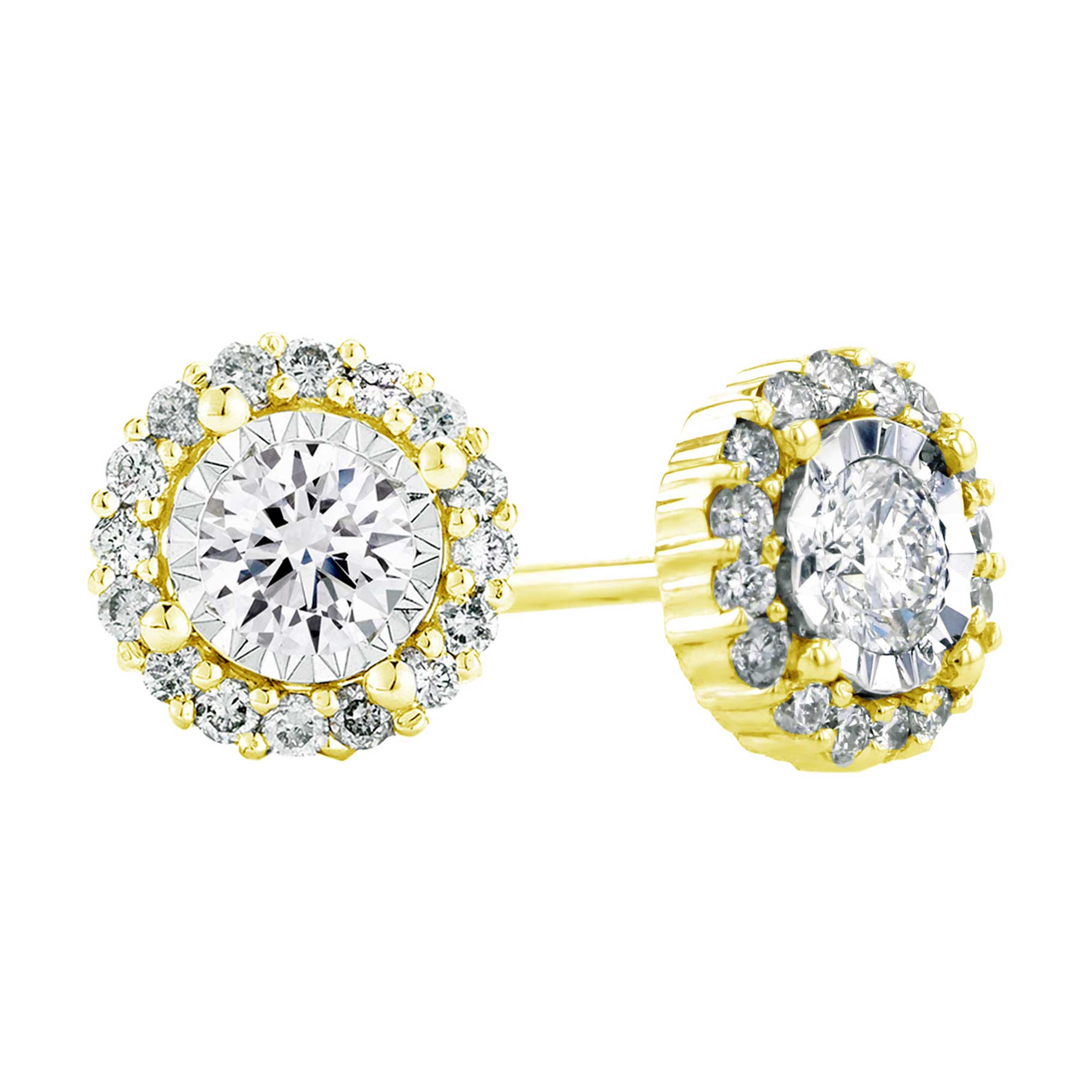 Mirage Halo Diamond Stud Earrings 3/4ct