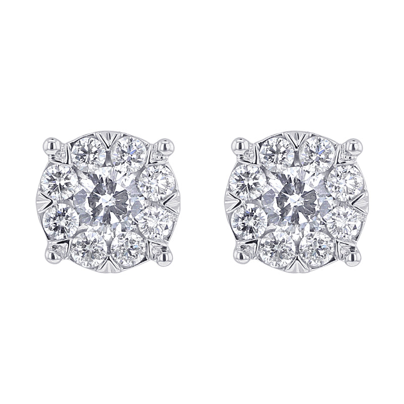 Miracle Elegant Diamond Stud Earrings 1ct