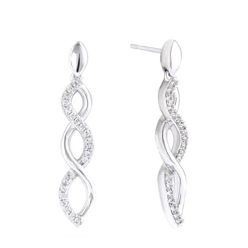 Silver Infinity Diamond Earrings