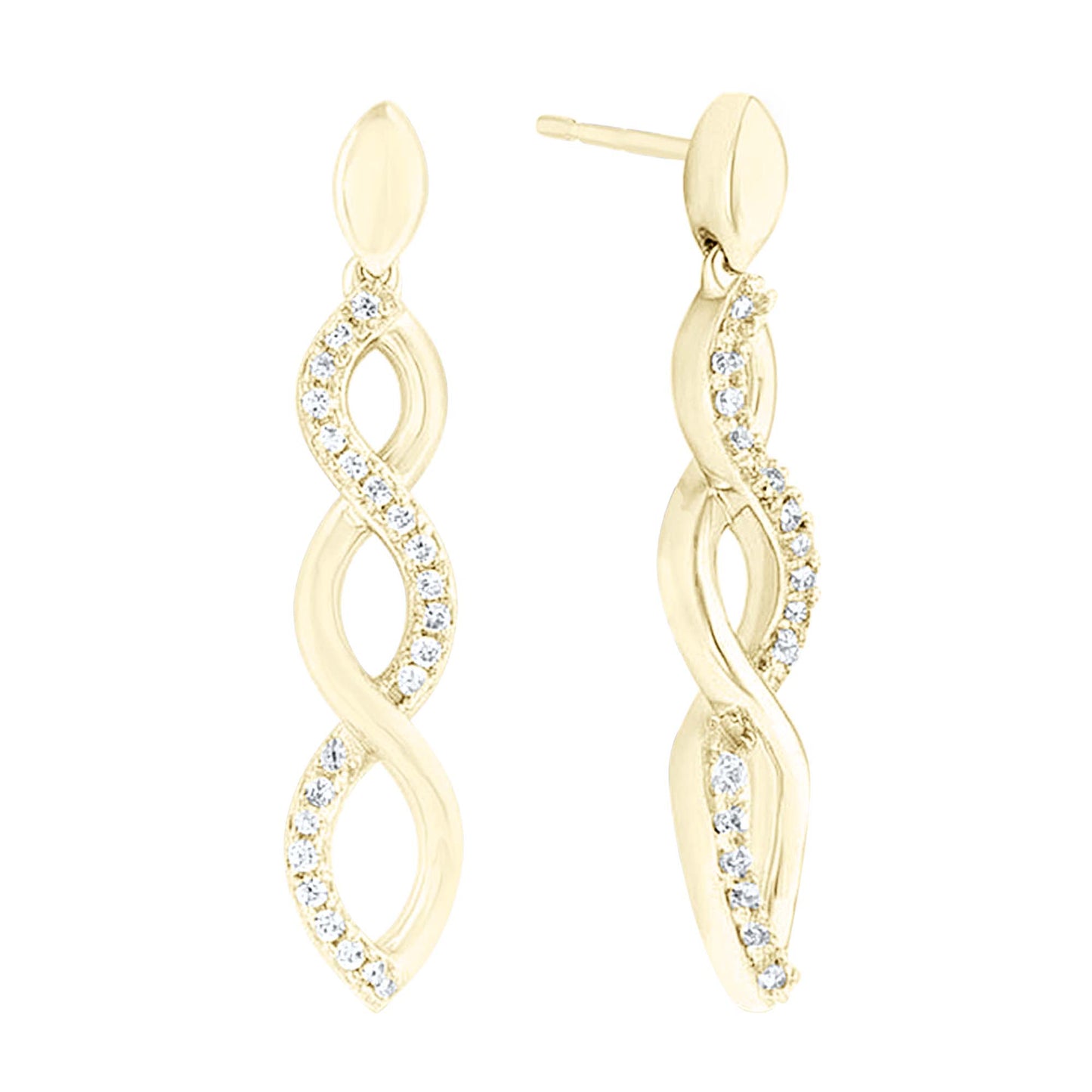 Silver Infinity Diamond Earrings
