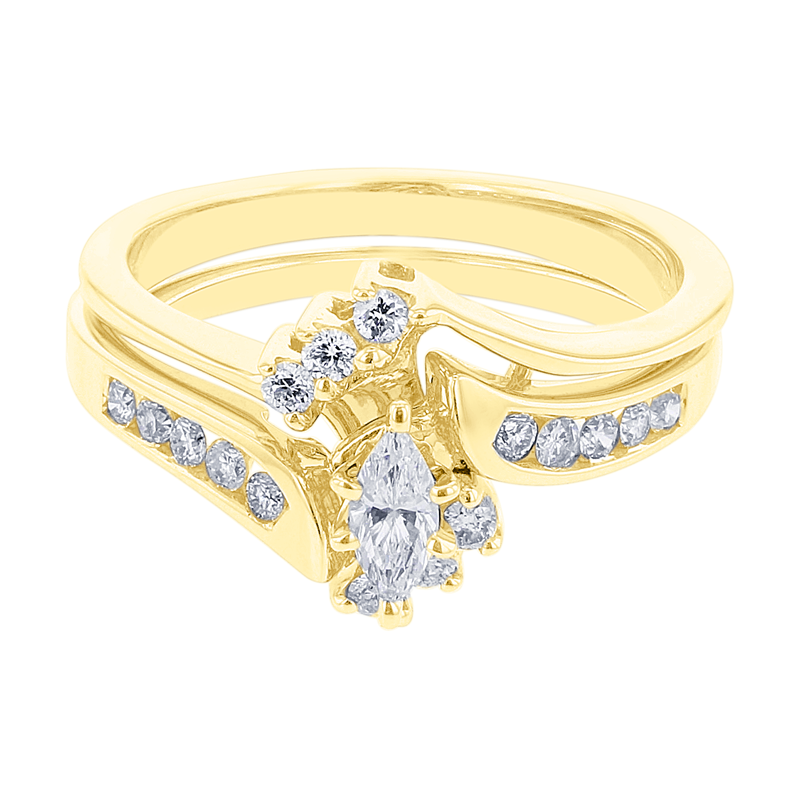 Marquise Diamond Ready For Love Bridal Set 1/2ct